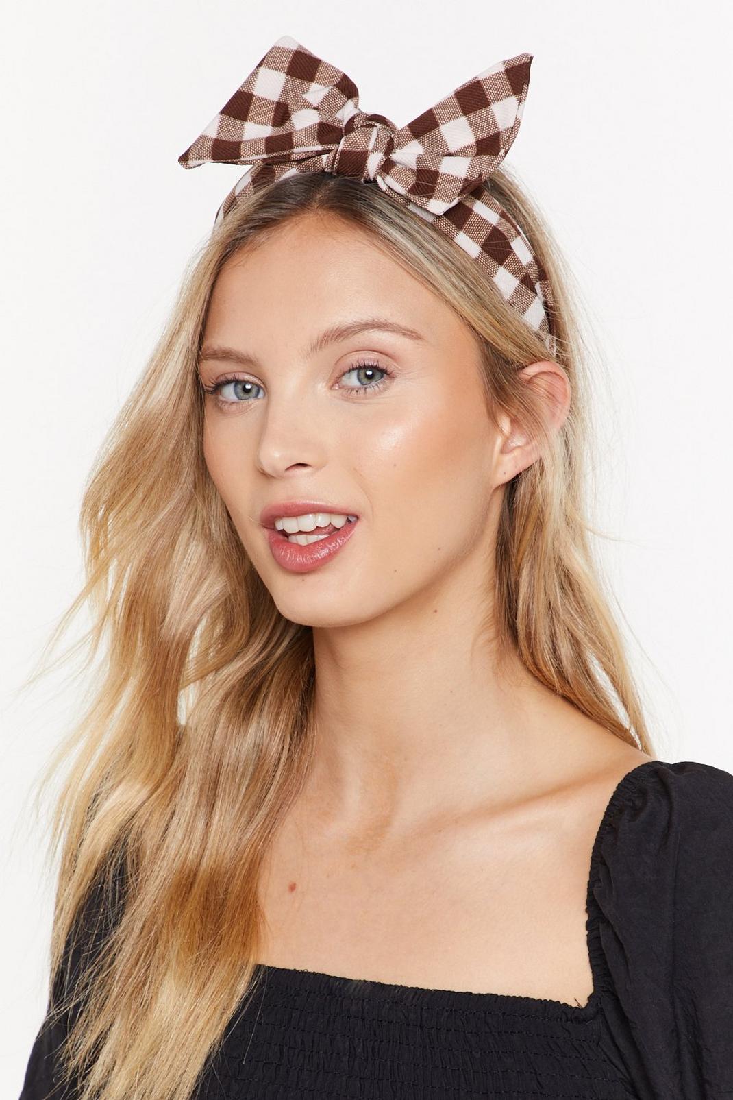 Take a Bow Gingham Headband image number 1