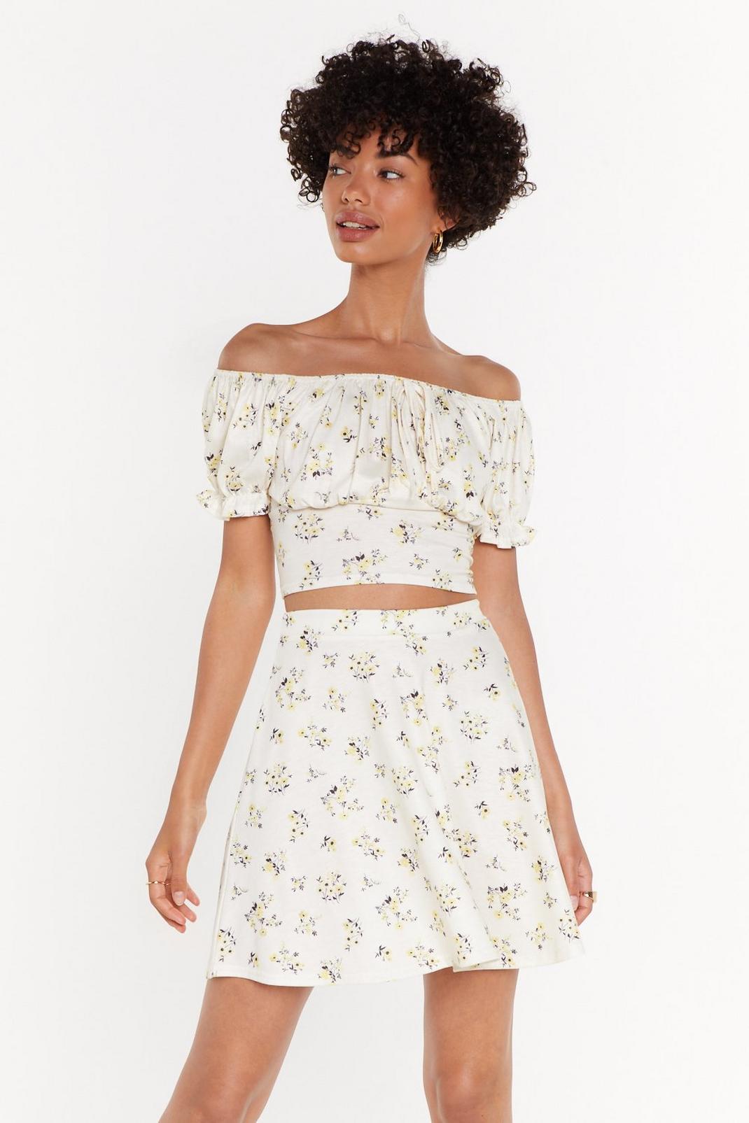 All of Your Florals Fit & Flare Mini Skirt image number 1