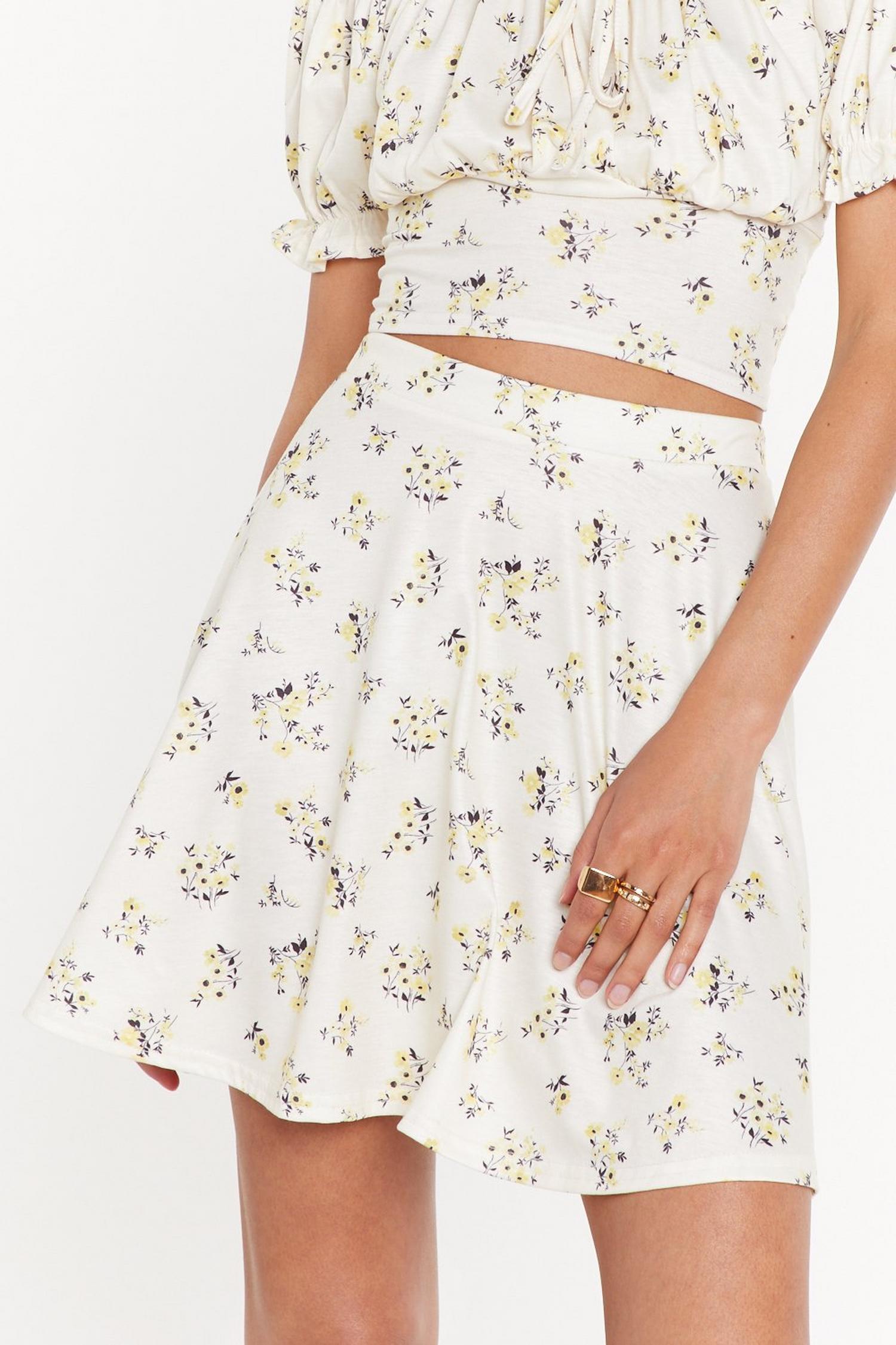 All of Your Florals Fit & Flare Mini Skirt