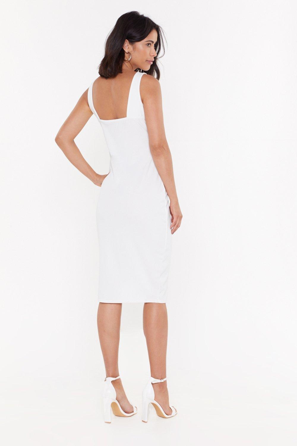 Plunge Down Midi Dress Nasty Gal