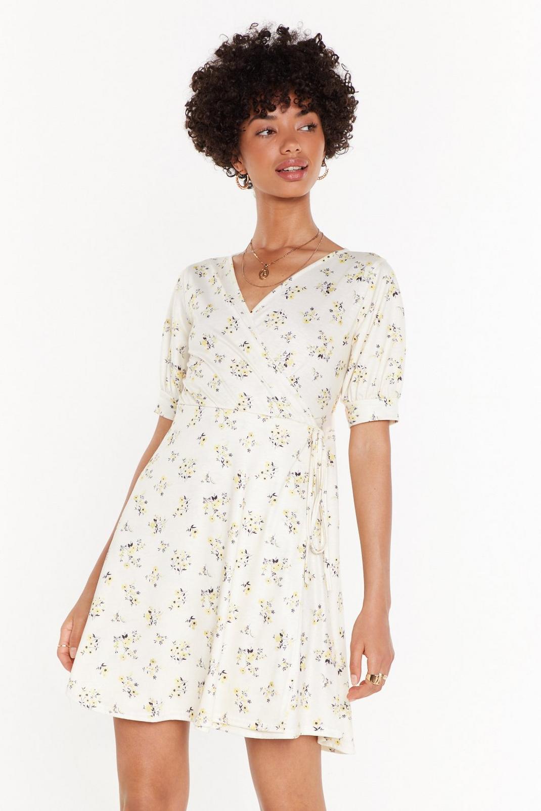 My Flower in Need Floral Wrap Dress image number 1