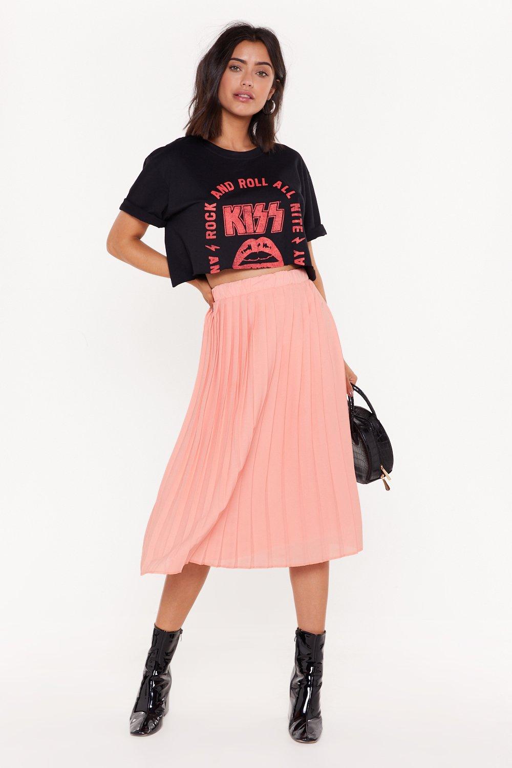 band t shirt and skirt