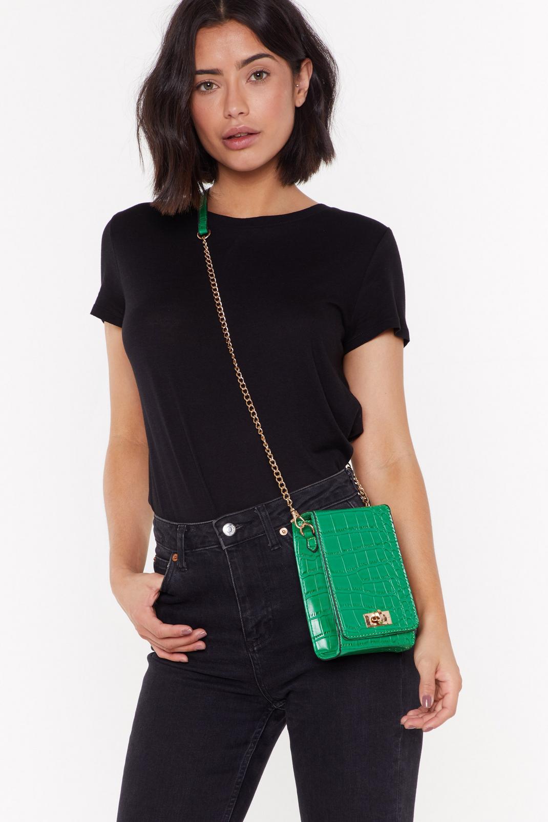 WANT Can't Croc Me Down Faux Leather Crossbody Bag image number 1