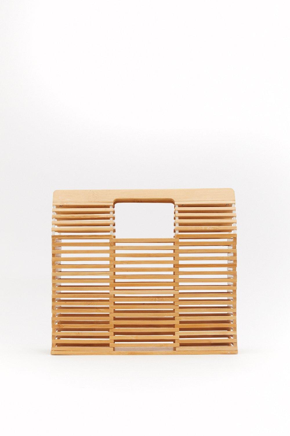 WANT What Wood You Do Wooden Structured Bag Nasty Gal