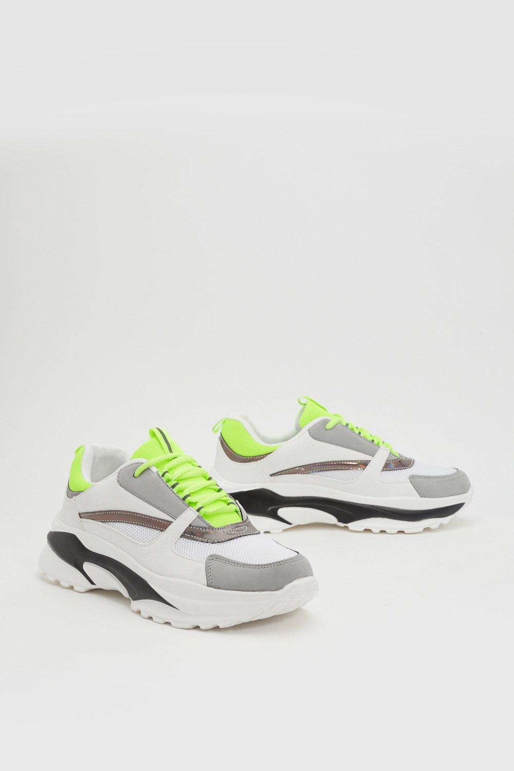 Neon green sales chunky sneakers