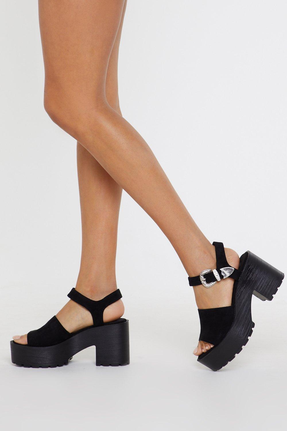 nasty gal black platform sandals