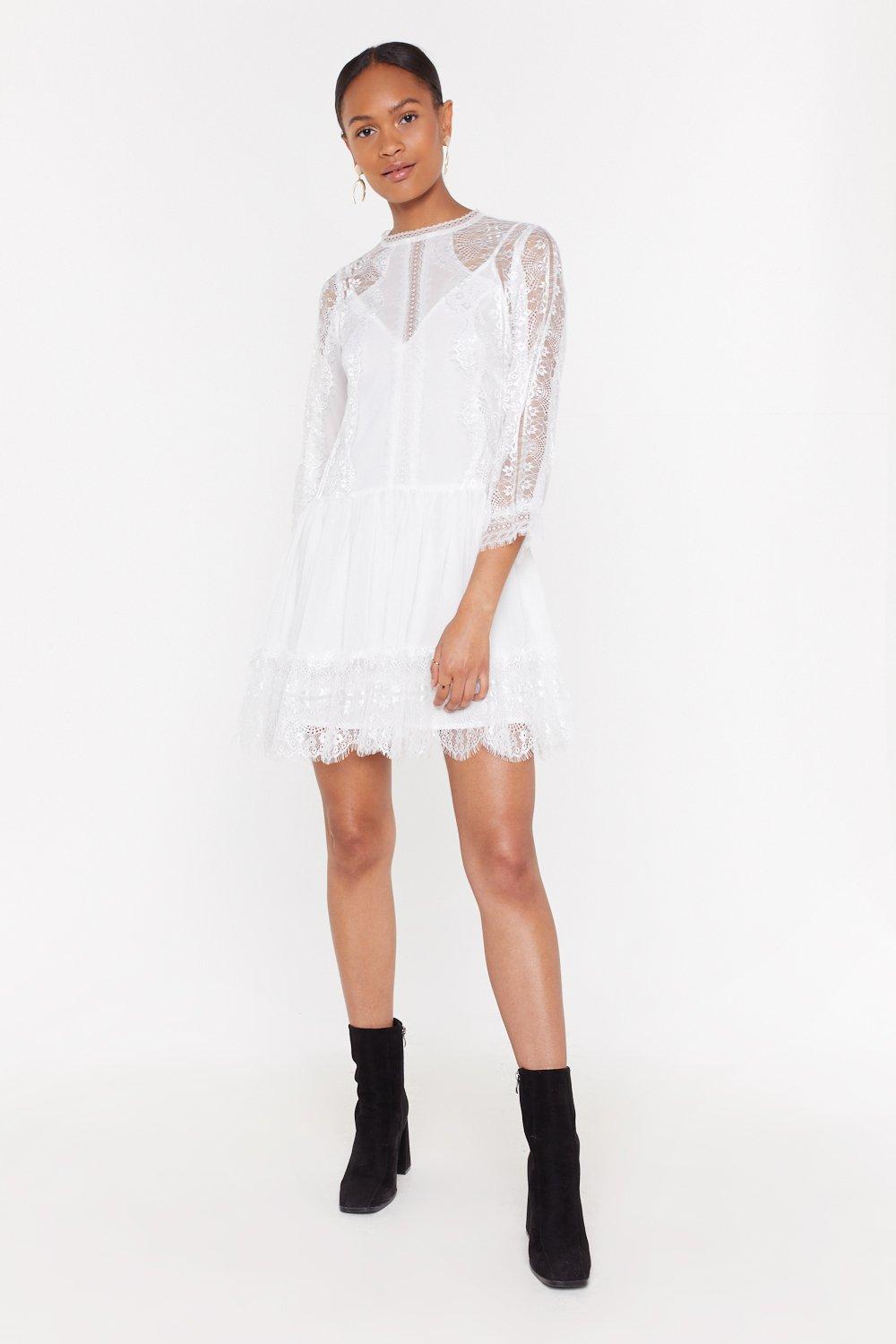 nasty gal white lace dress