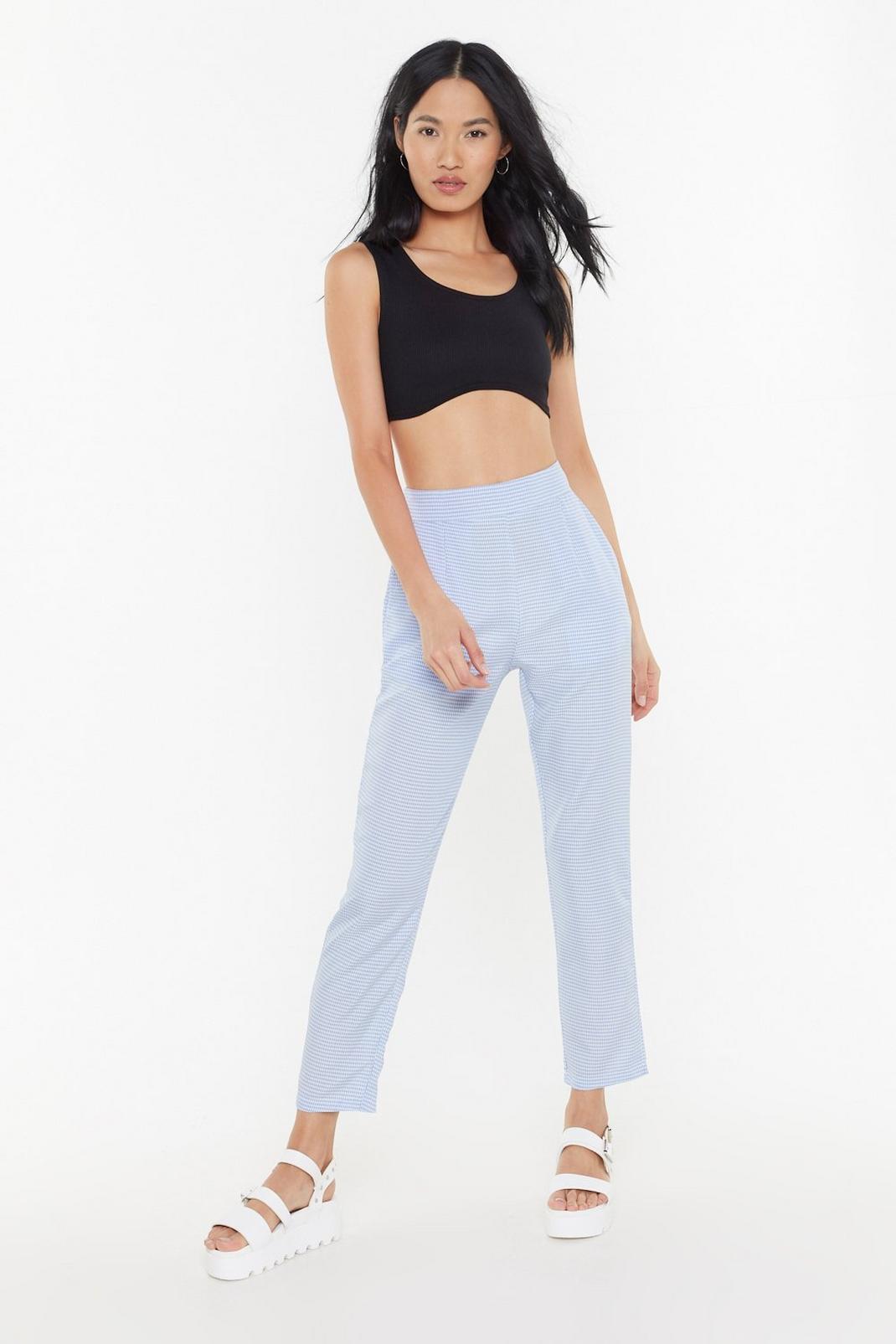 Mini Gingham Tapered Pants image number 1