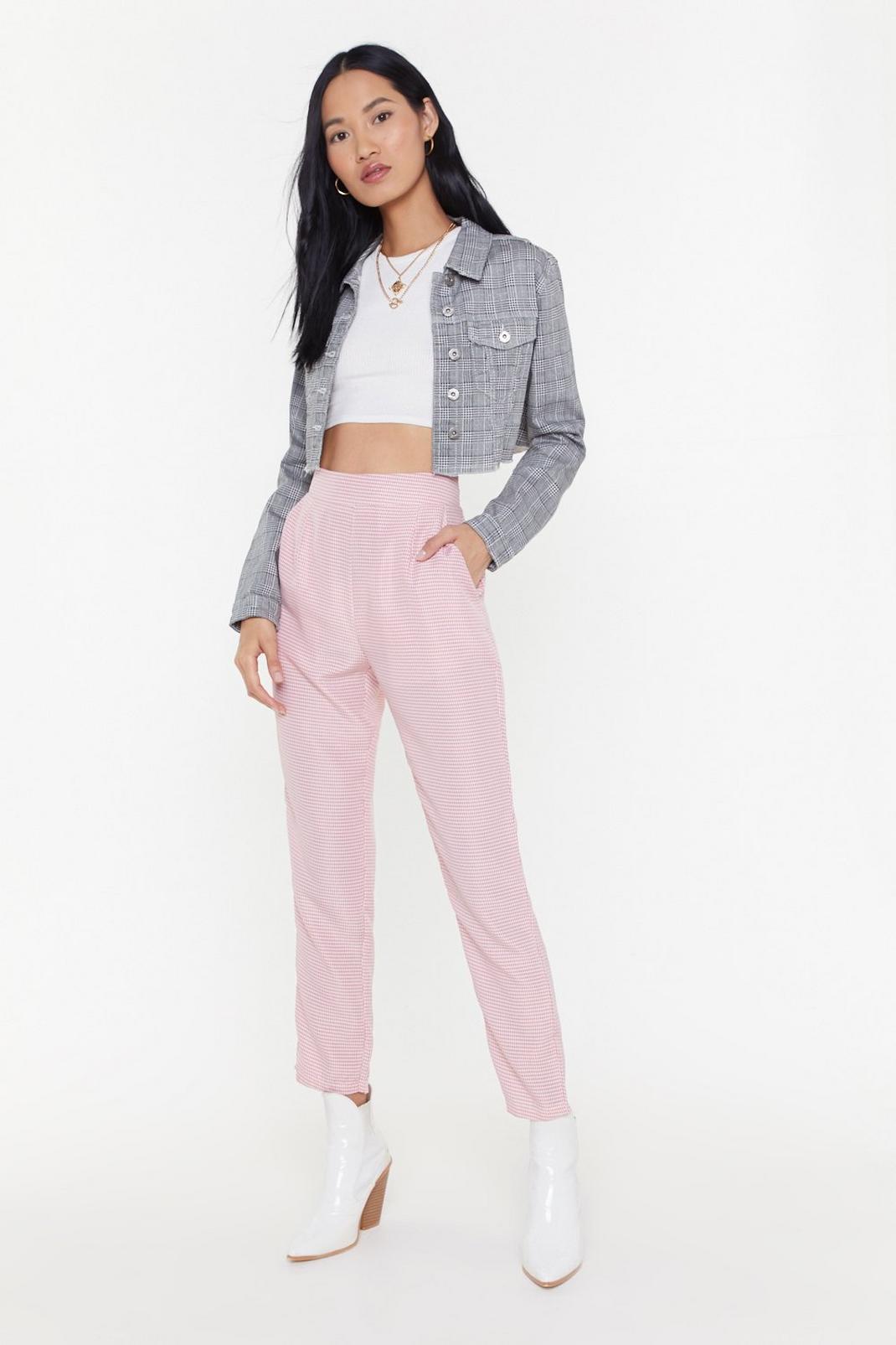 Mini Gingham Tapered Trousers image number 1