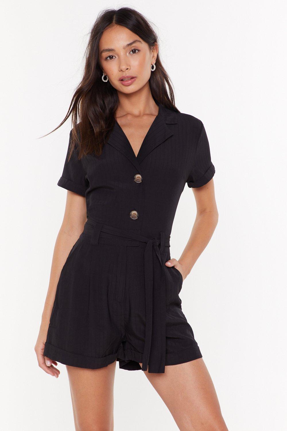 black utility playsuit