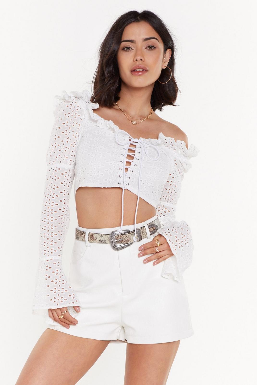 Lace to the Top Boderie Anglaise Crop Top image number 1