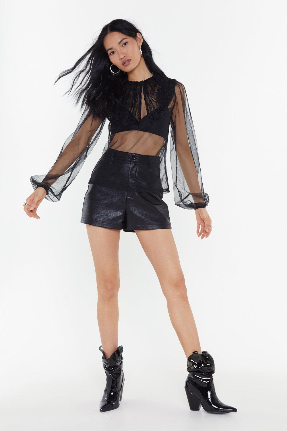Fall From Lace Sheer Mesh Blouse Nasty Gal