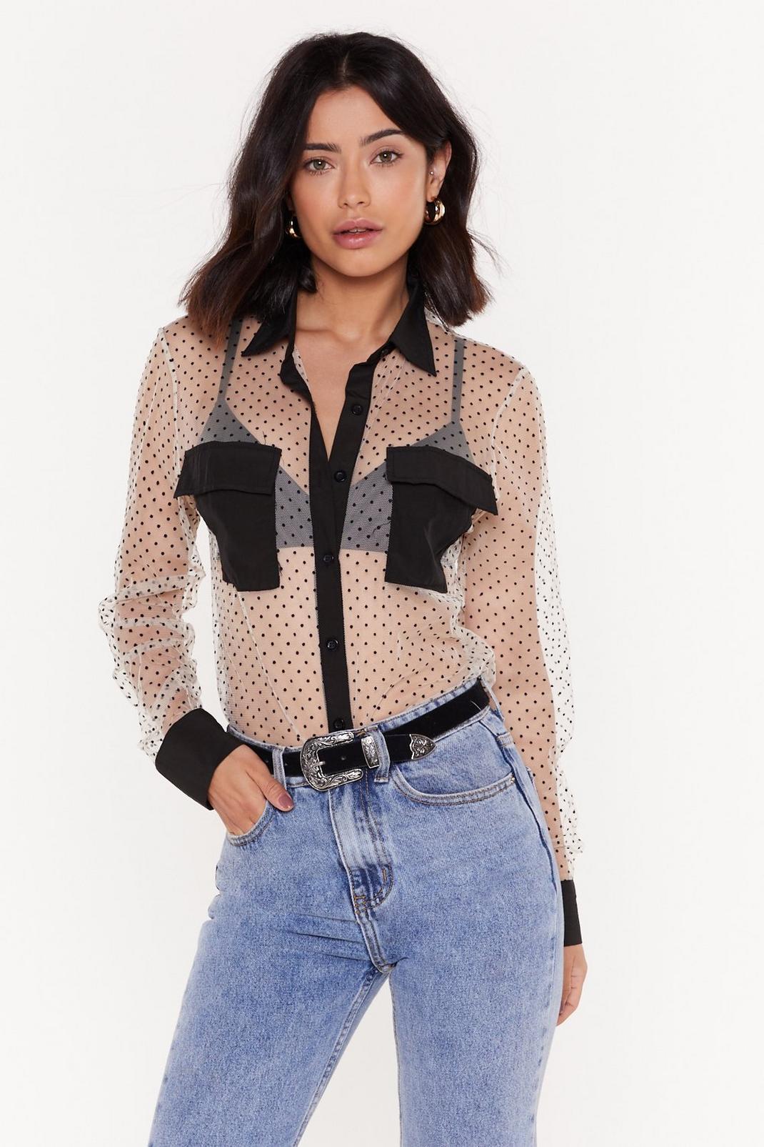 Dot in From the Bar Sheer Spotty Shirt image number 1