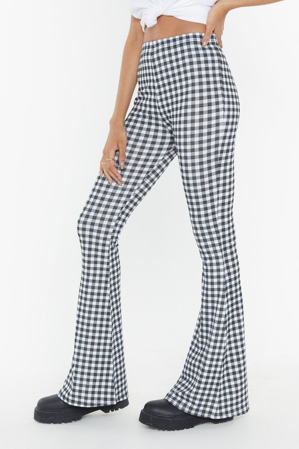 Square Do's Gingham Flare Pants