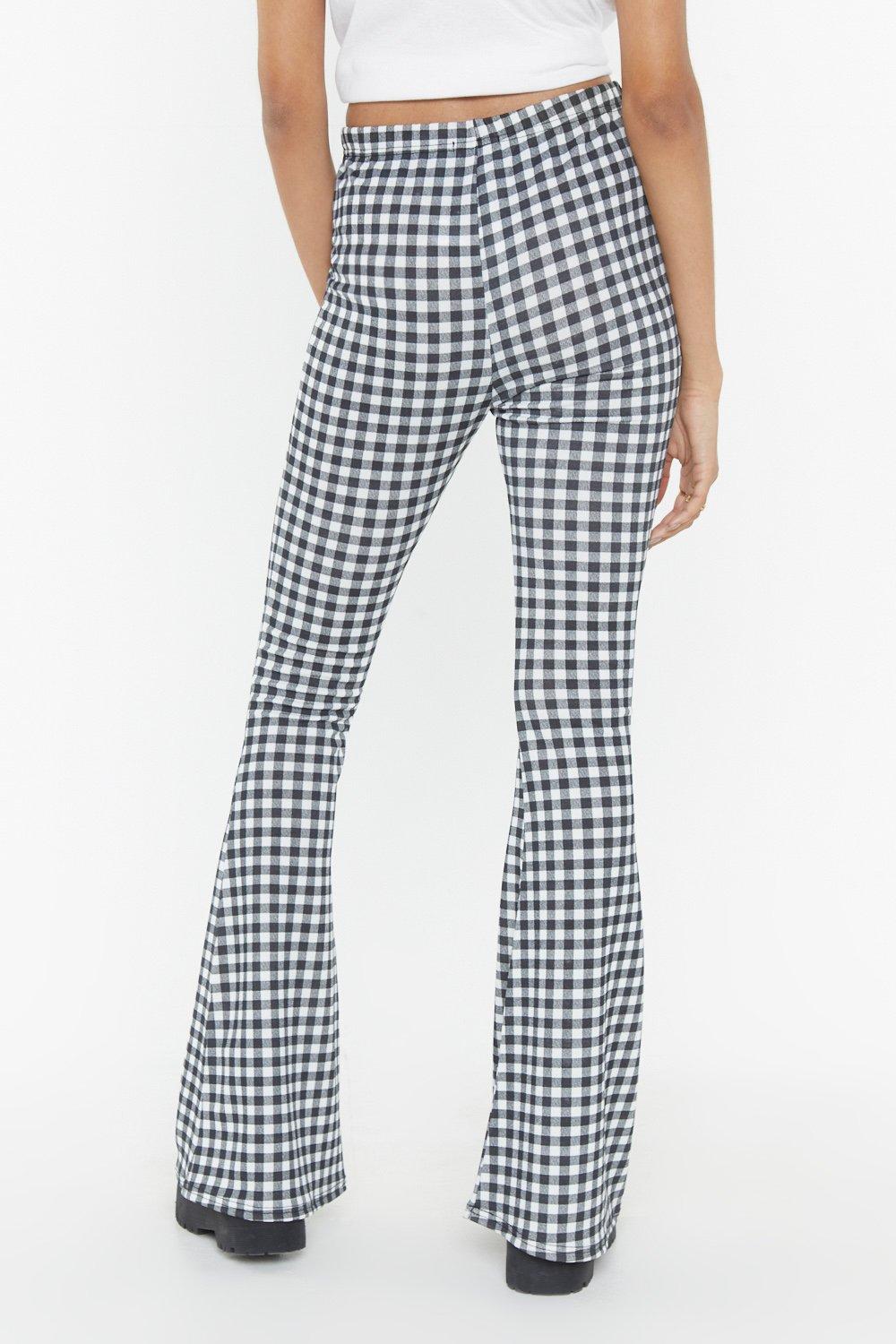 Square Do's Gingham Flare Pants