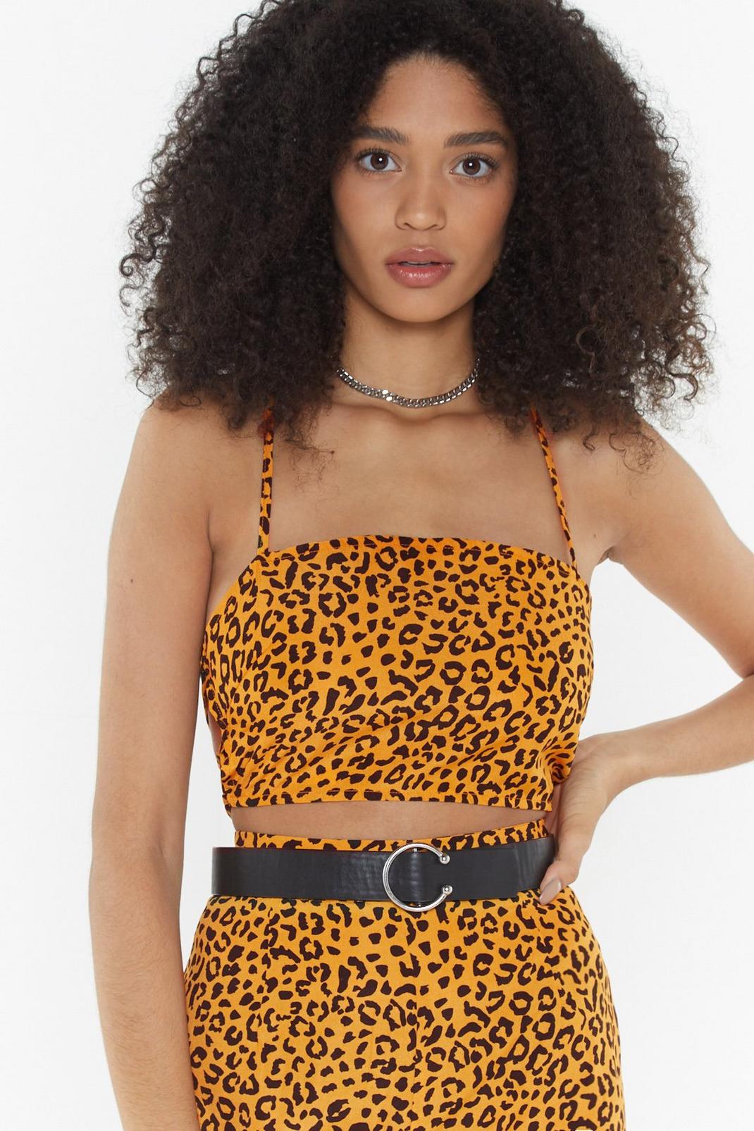 Wild For the Night Leopard Crop Top image number 1