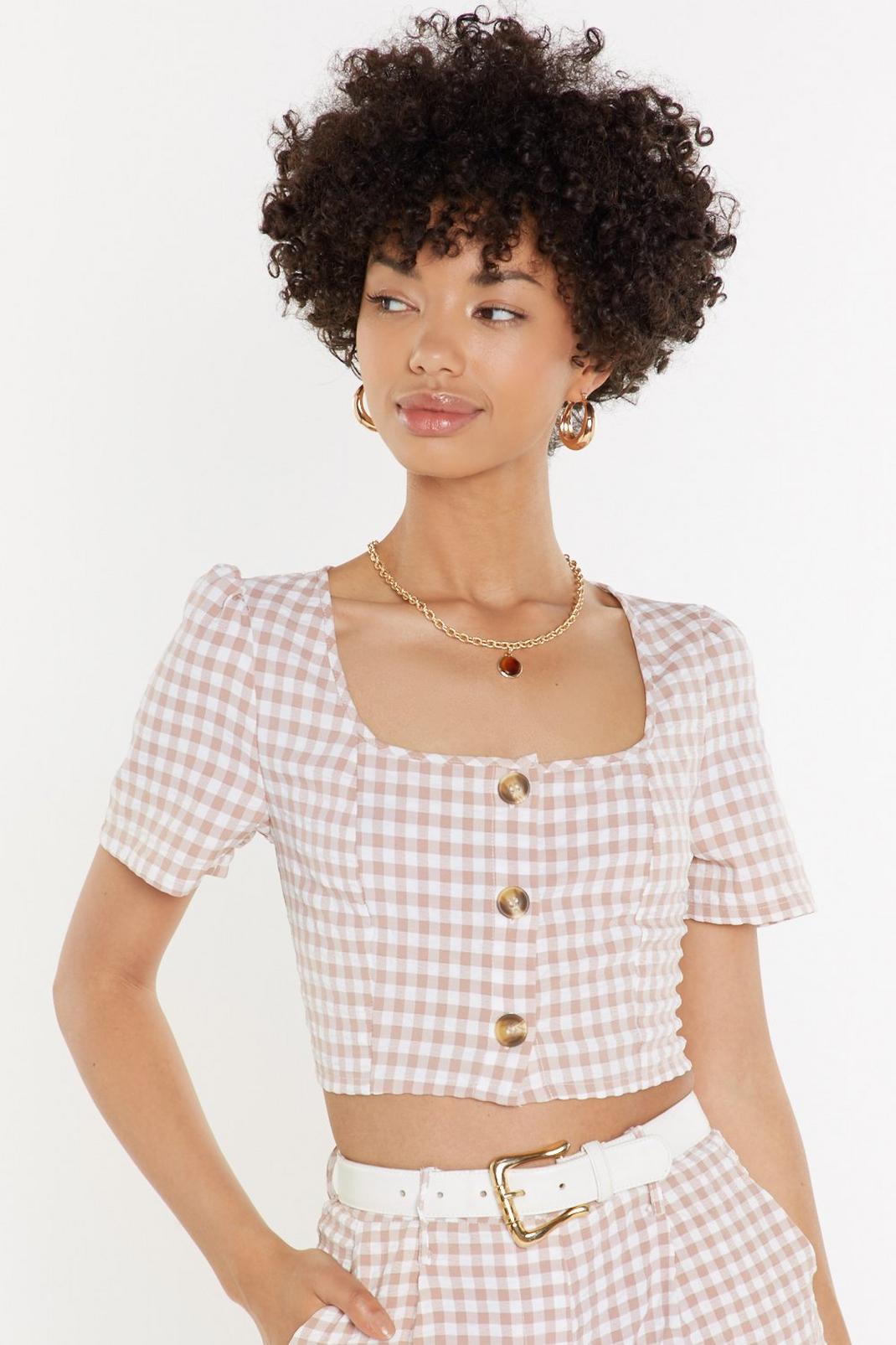 Square Up Gingham Crop Top image number 1