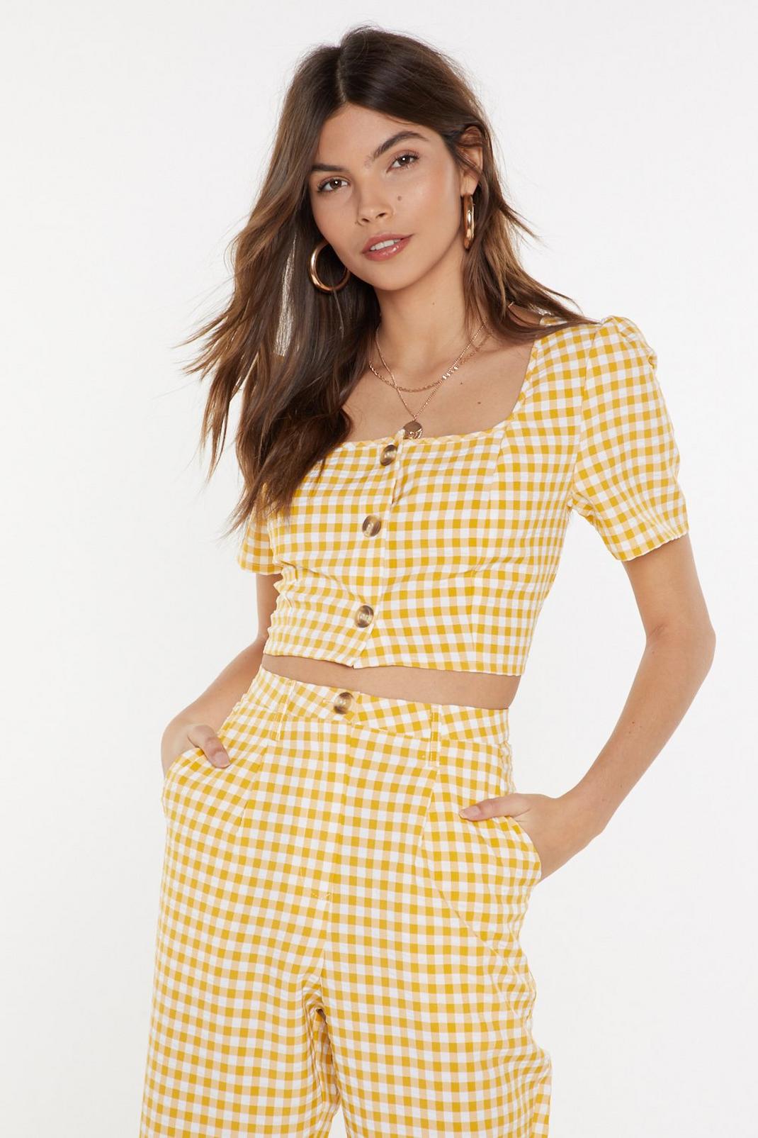 Square Up Gingham Crop Top image number 1