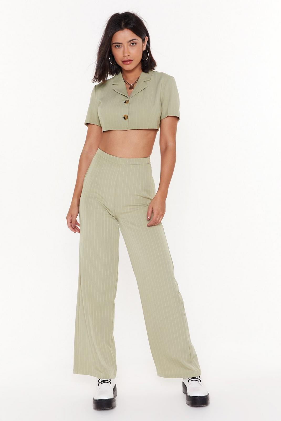 Party Line Pinstripe Wide-Leg Pants image number 1