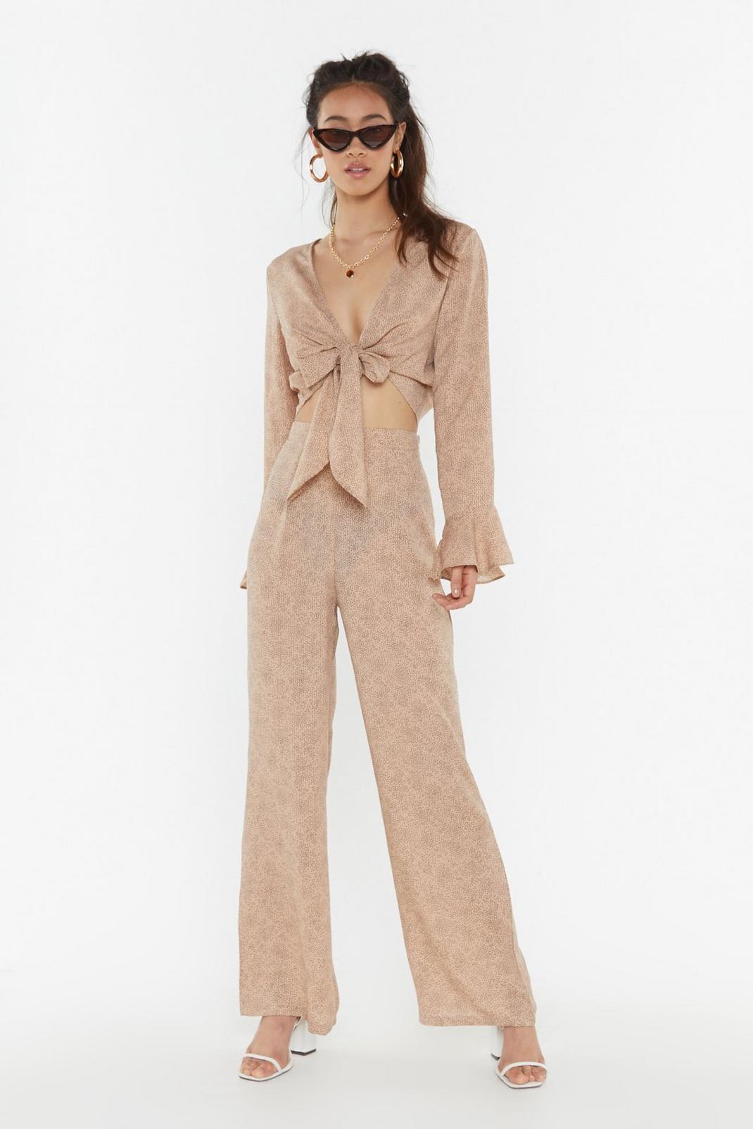 Spot + Stripe Wide Leg Co-Ord Trousers image number 1