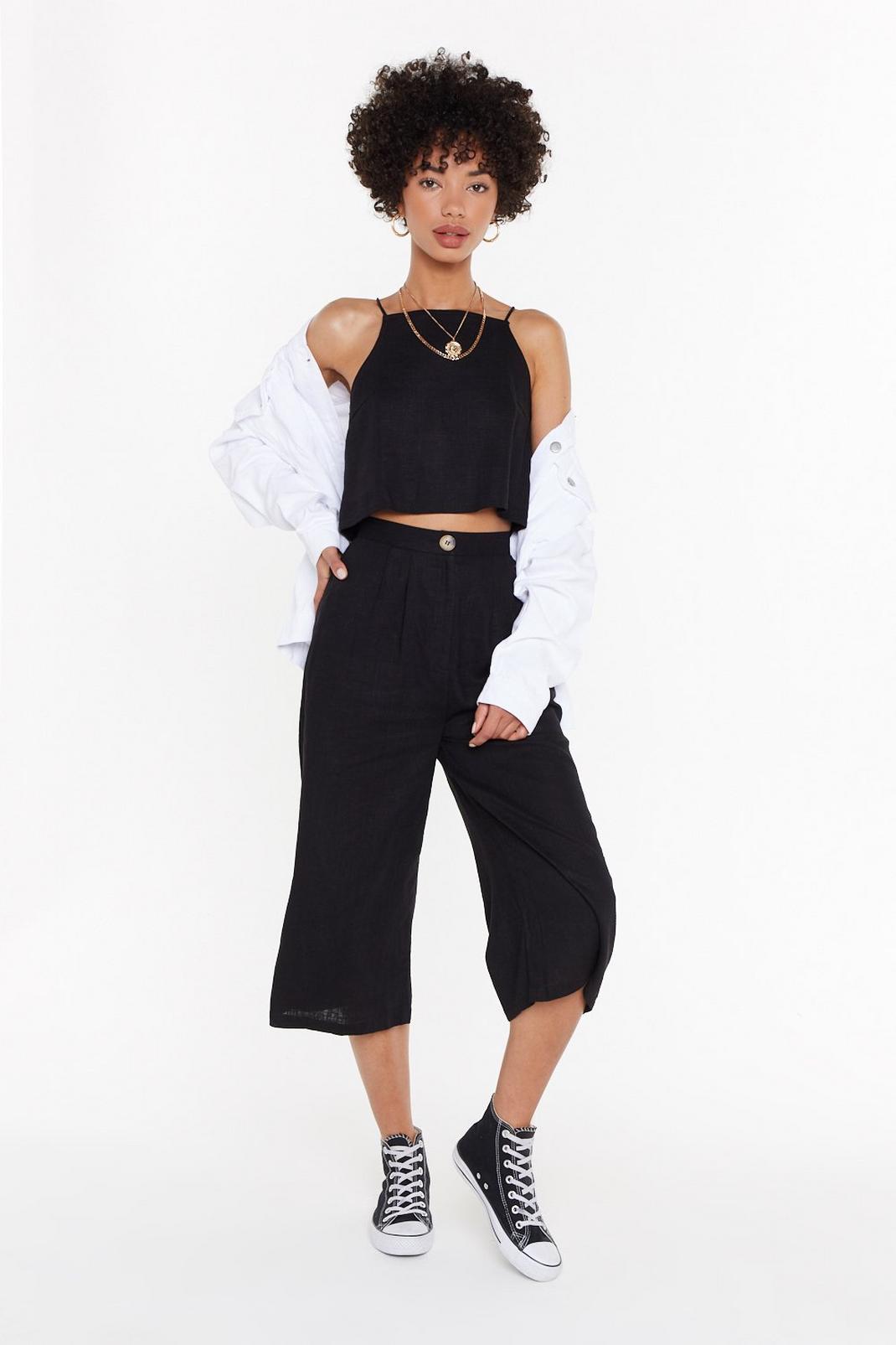 Pair Up Linen Crop Top and Pants Set image number 1
