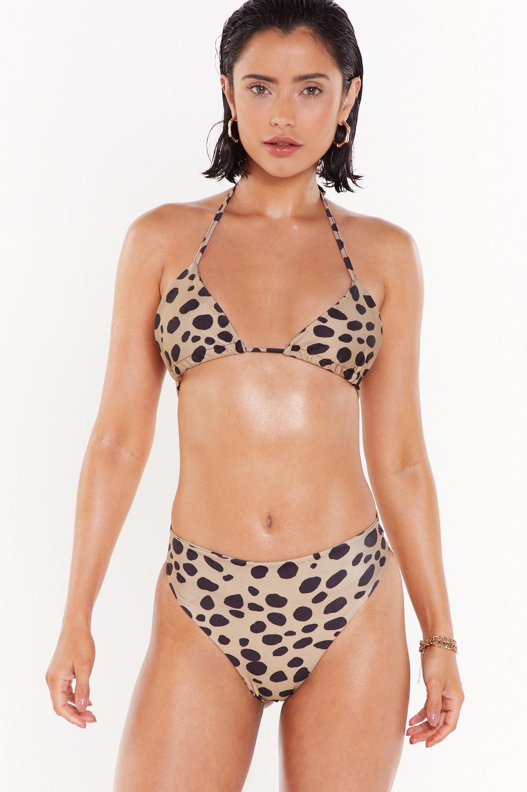 Bas de bikini taille haute à imprimé dalmatien À quatre pattes image number 1