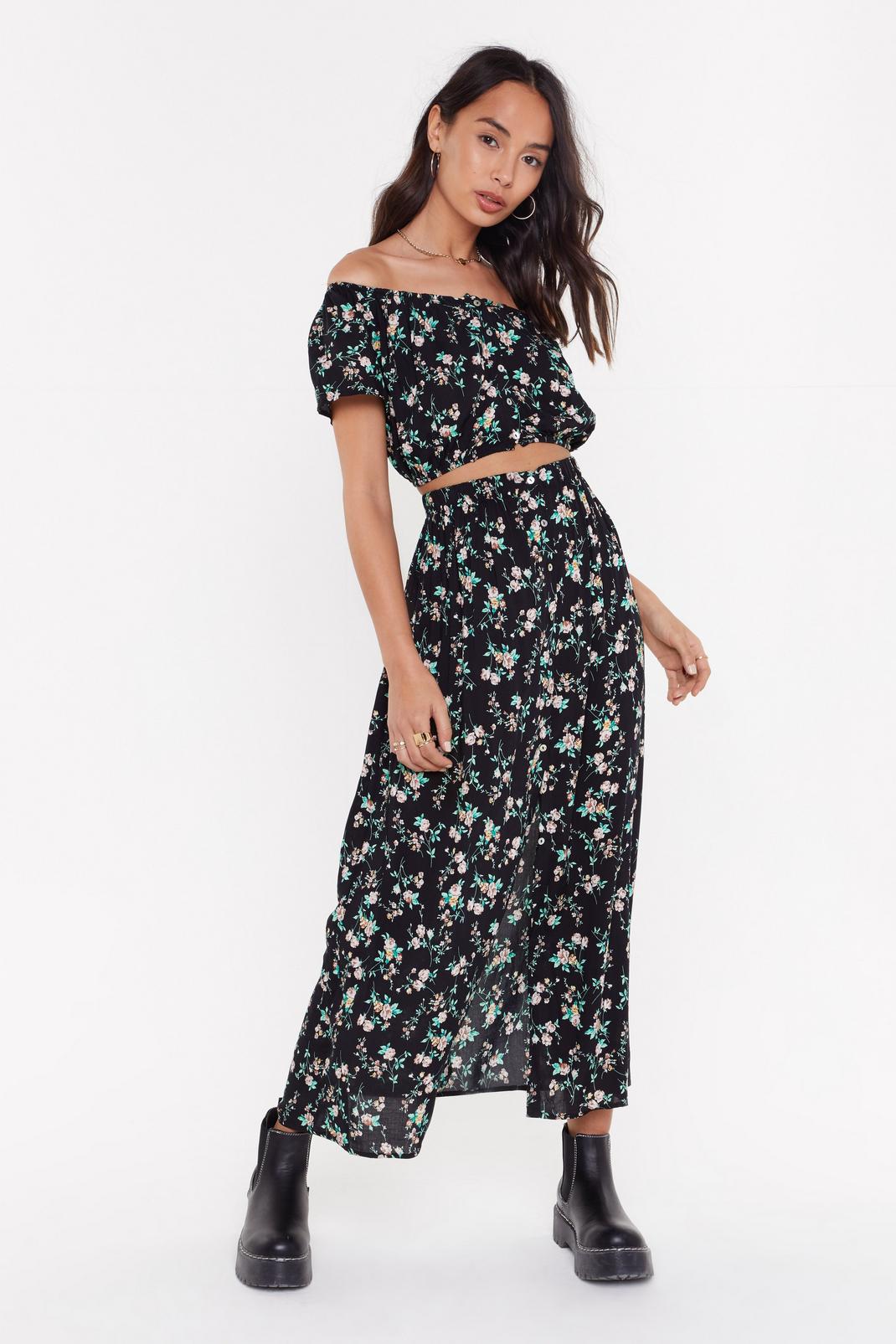 Plant Be Helped Floral Maxi Skirt image number 1