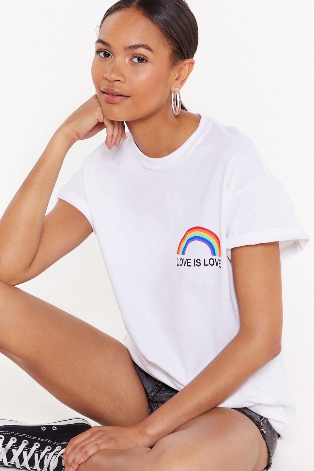 T-shirt Pride à slogan et impressions Love is Love image number 1