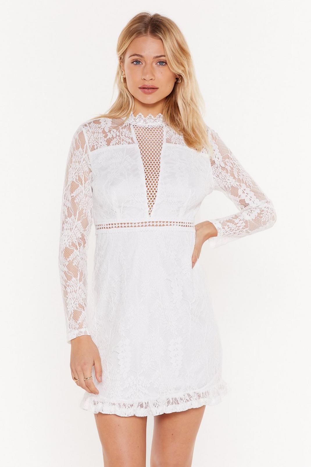 Lace Do This High Neck Mini Dress image number 1