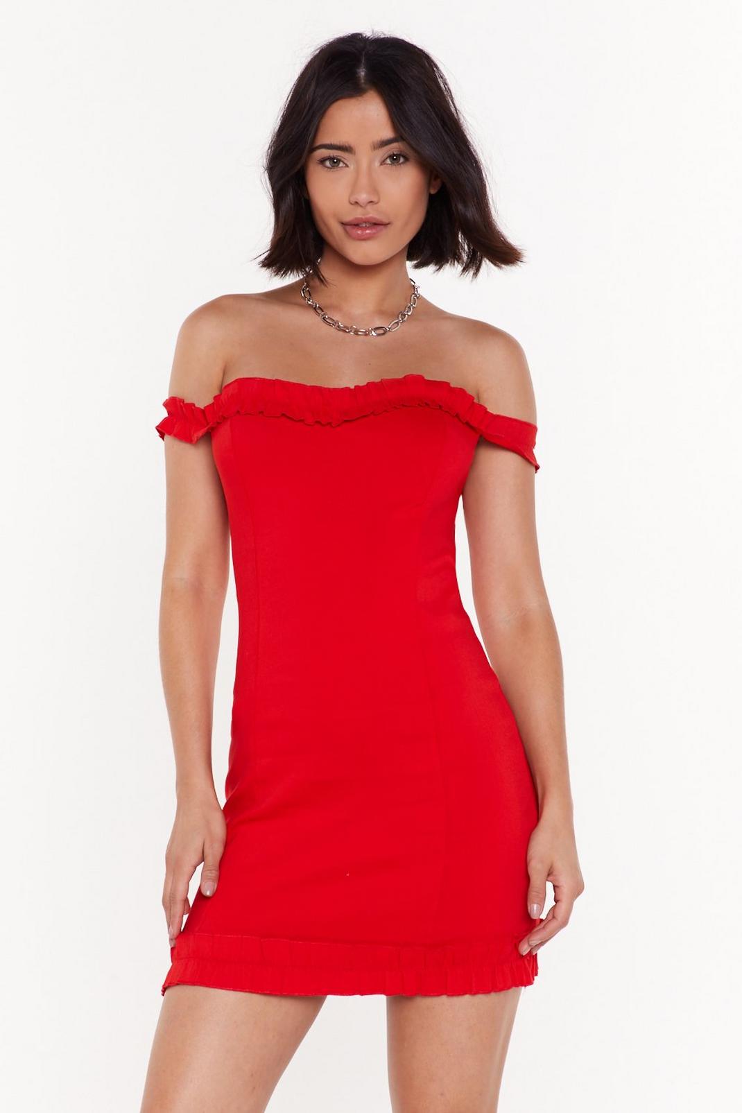 Frill the World Off-the-Shoulder Mini Dress image number 1