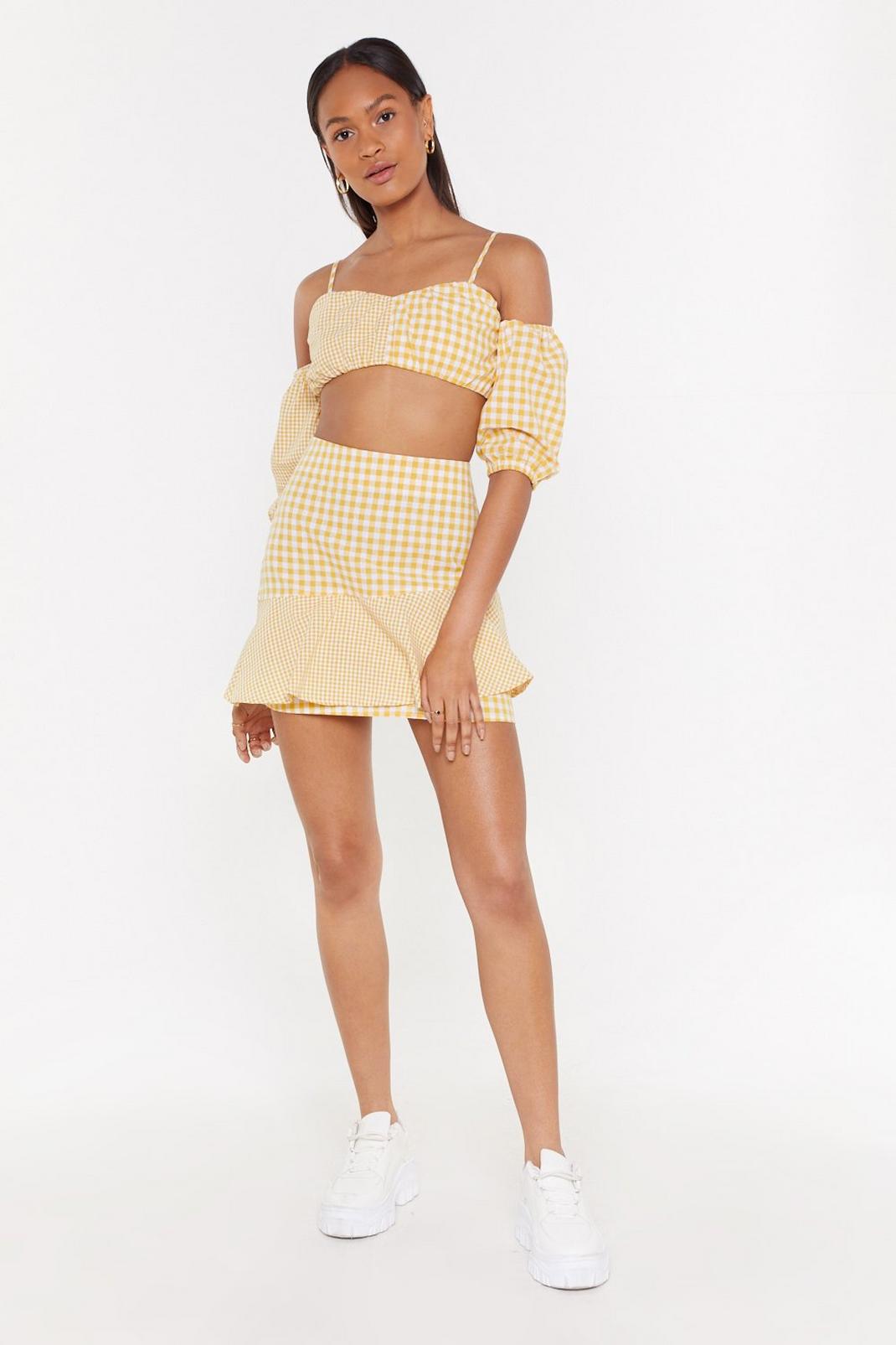Square to Next Gingham Ruffle Skirt image number 1