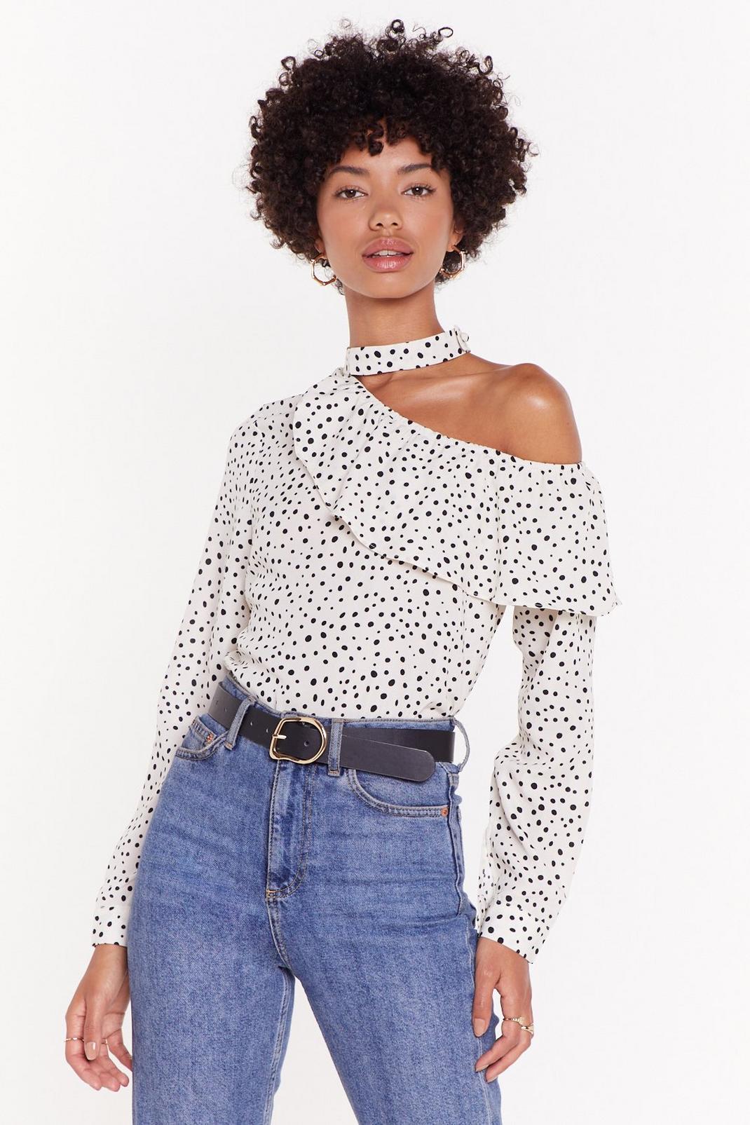What's Spot to Like Ruffle One Shoulder Top image number 1