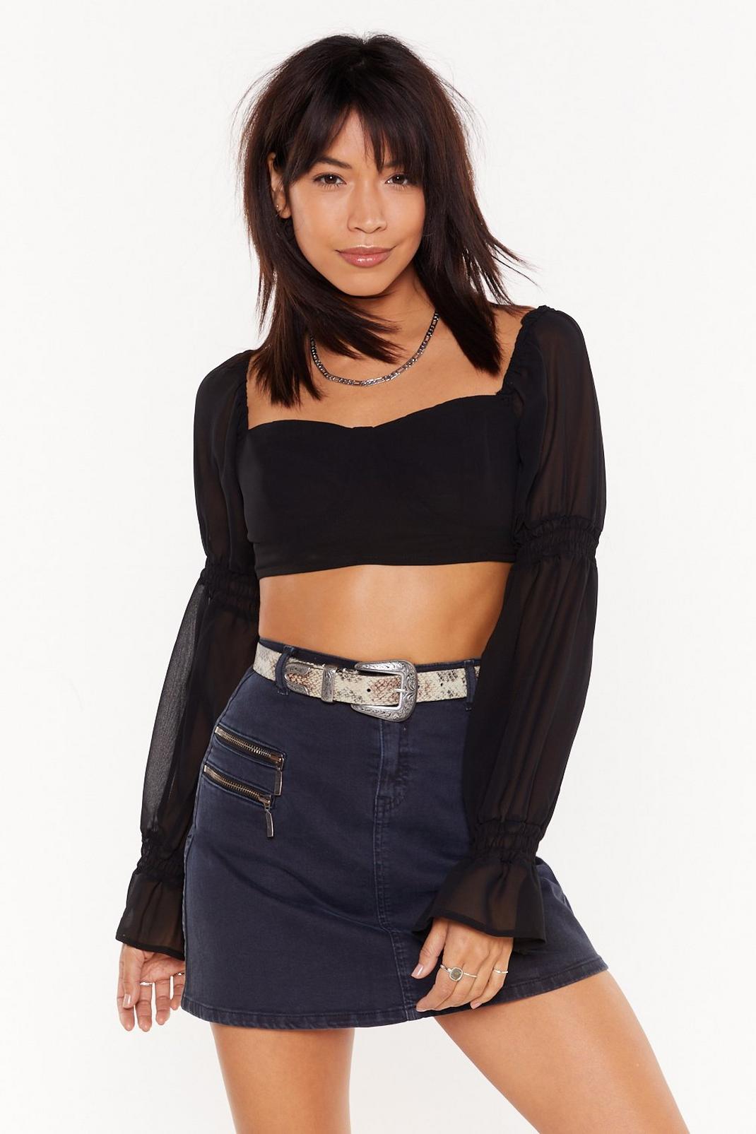 Cup to Much Puff Sleeve Crop Top image number 1