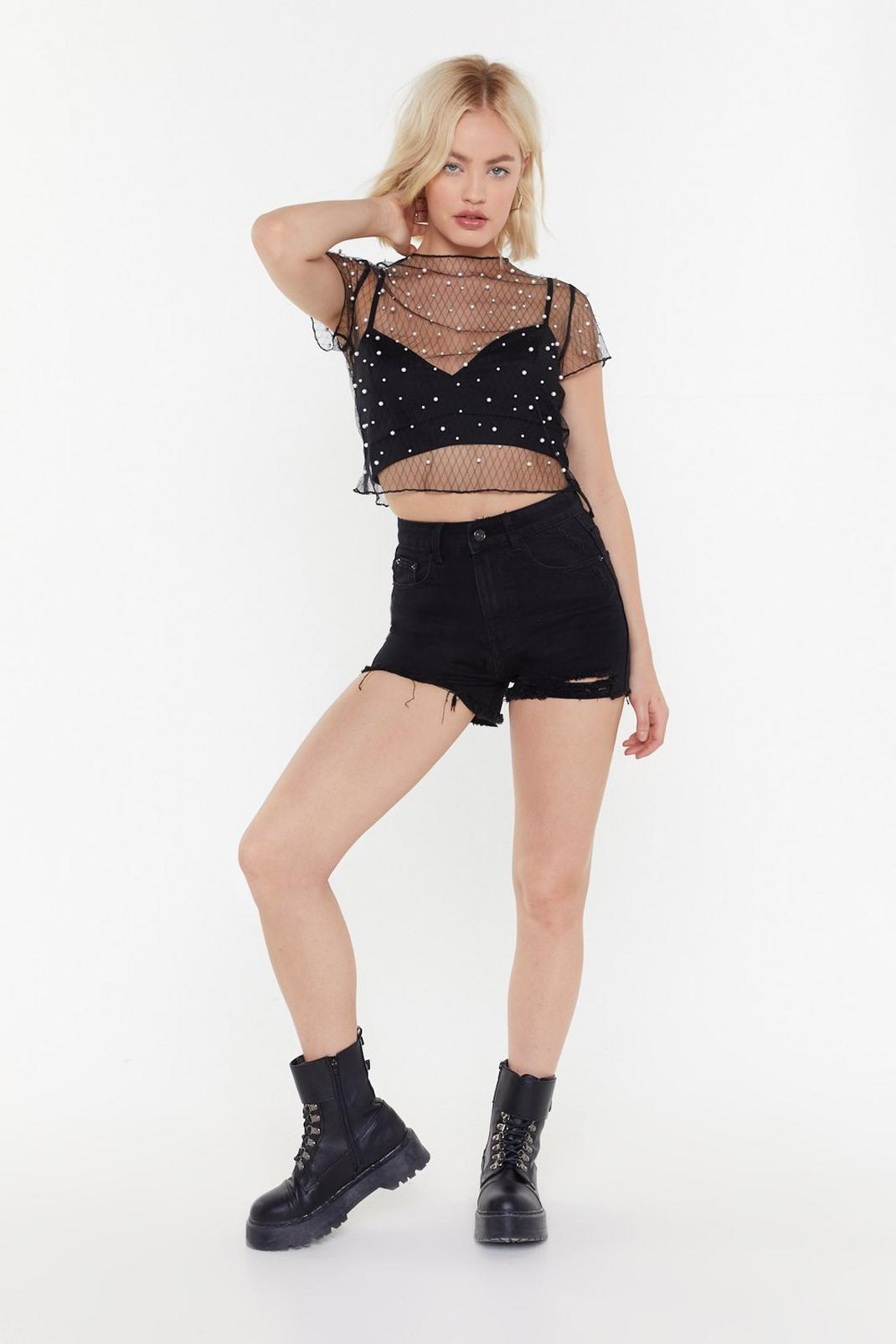 It's a Pearl Thing Mesh Crop Top image number 1