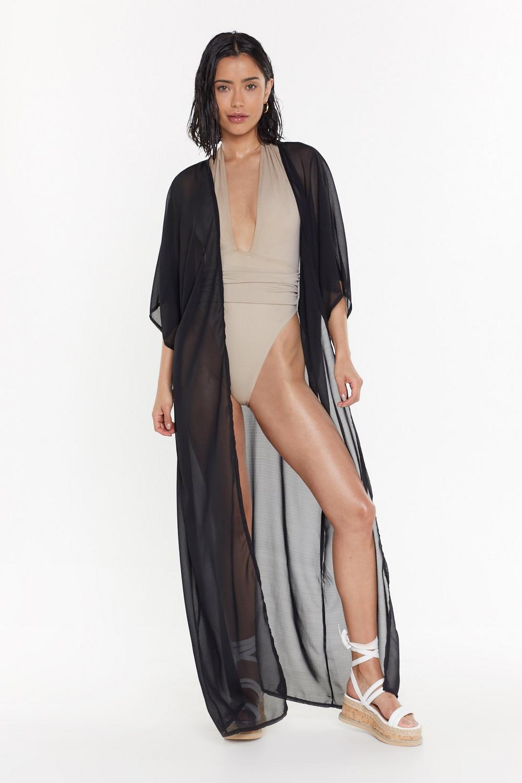 Sheer for the Sun Chiffon Cover-Up Kimono image number 1