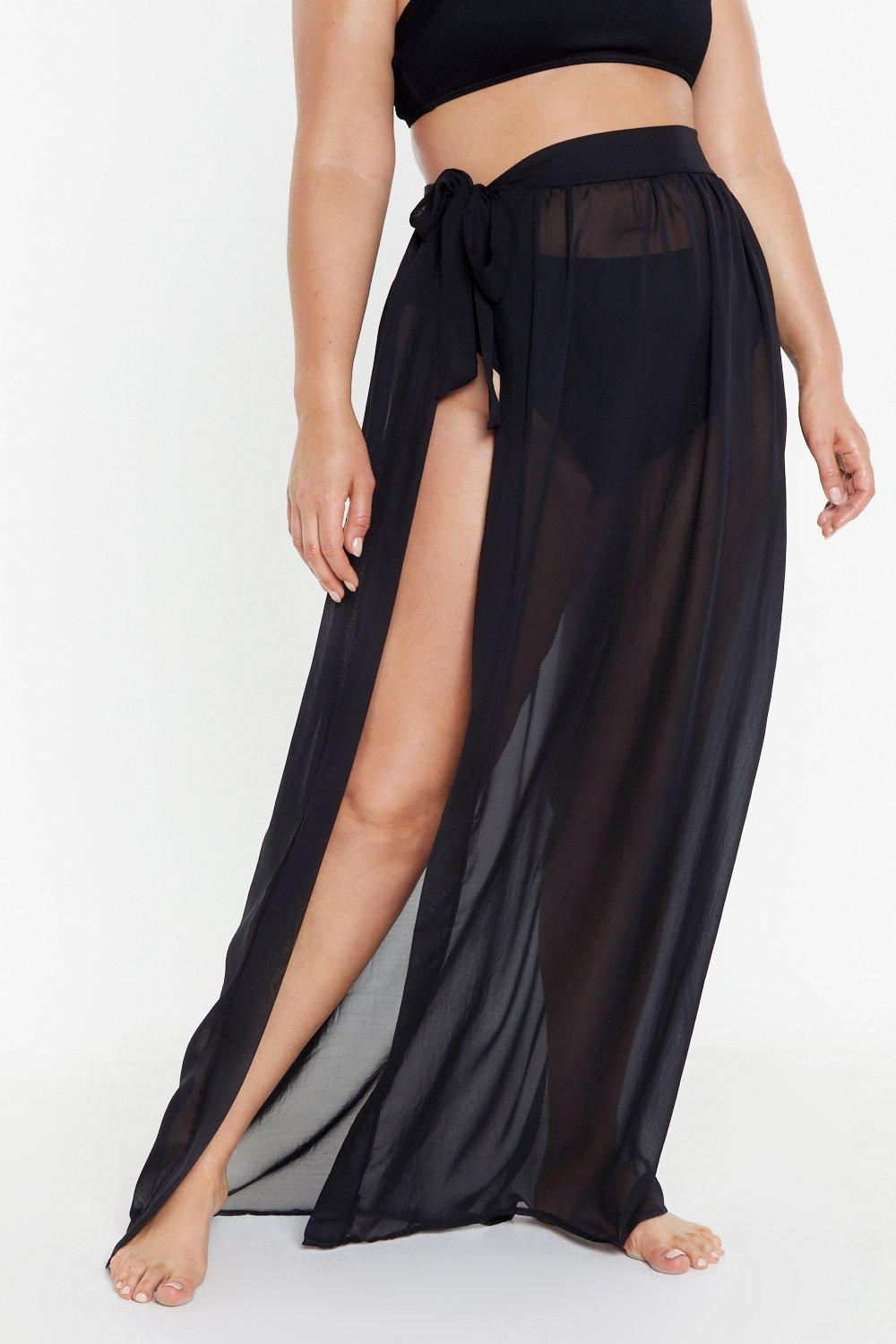 Black chiffon maxi outlet beach skirt