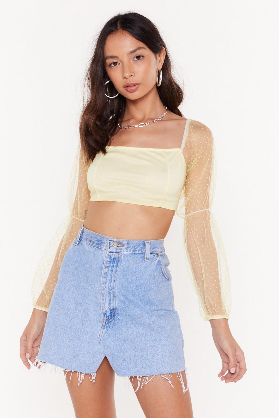 I Sheer What You're Saying Mesh Crop Top image number 1