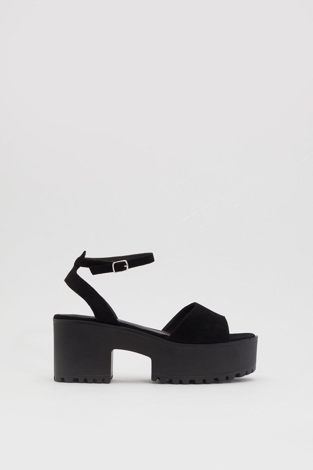 black high platform sandals