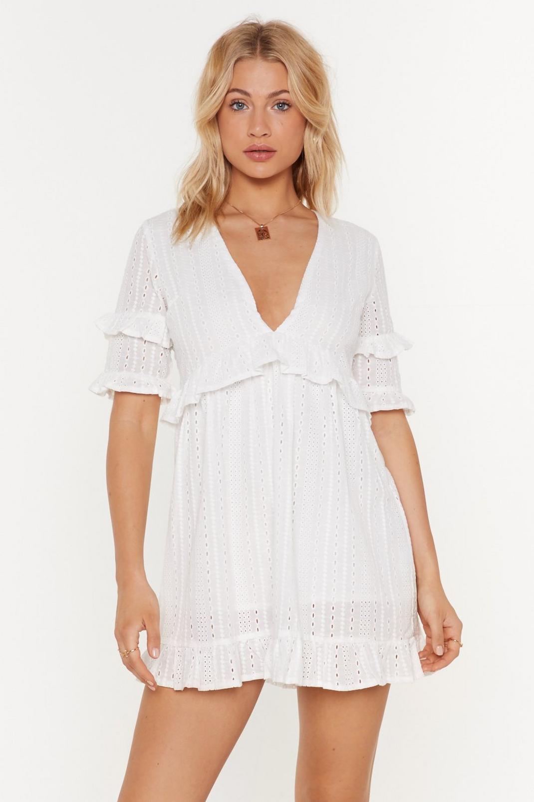 Broderie Ruffle Swing Mini Dress image number 1
