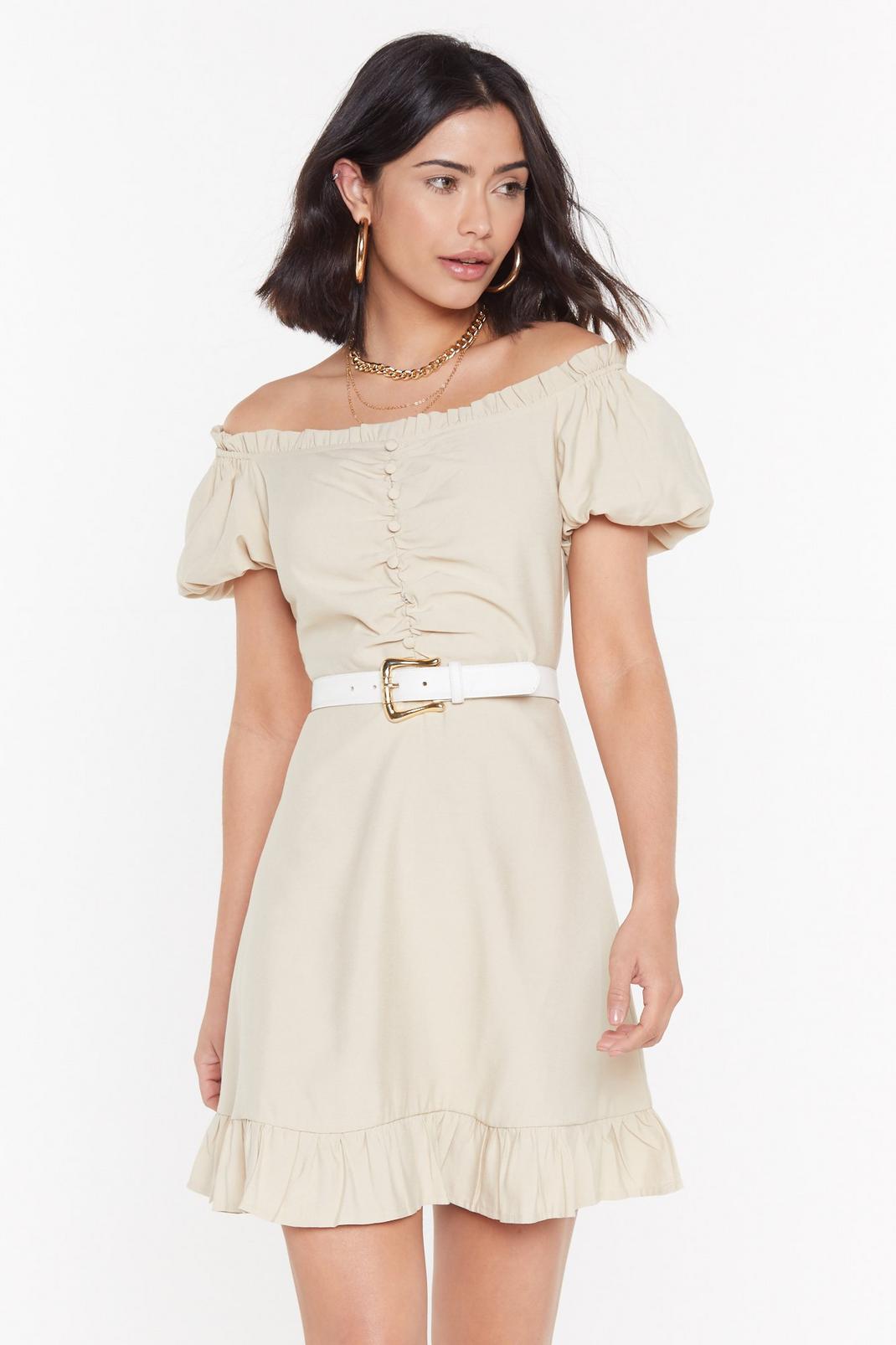 Summer in the City Off-the-Shoulder Puff Dress image number 1