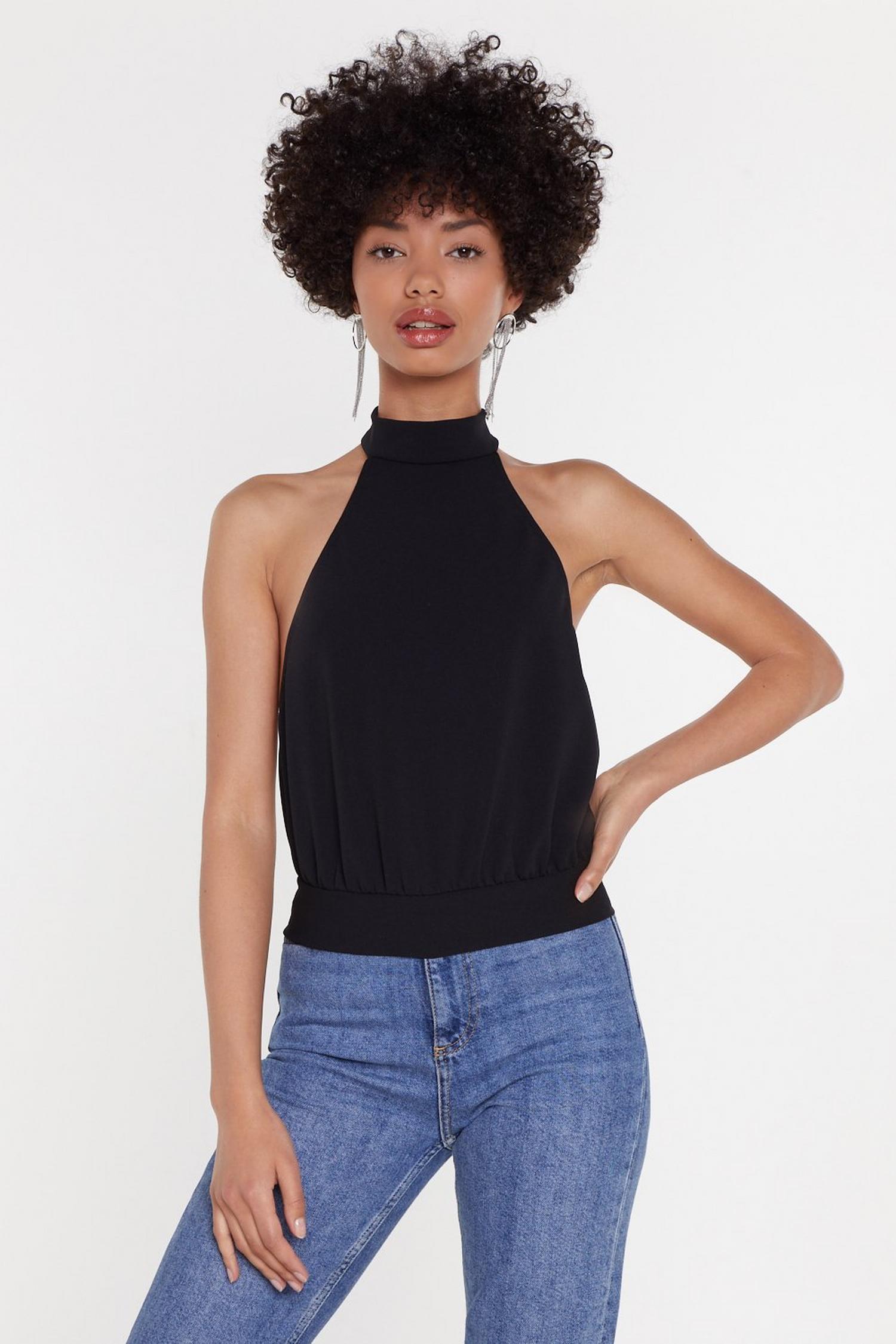 backless halterneck
