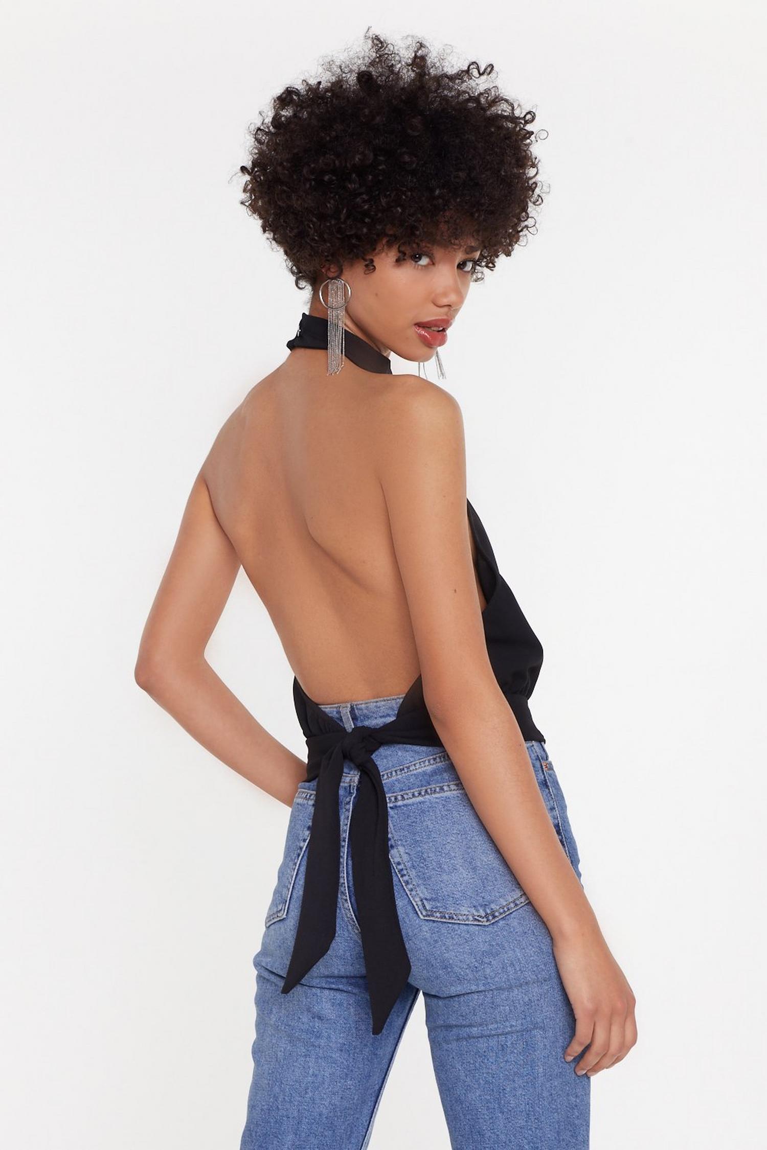 backless halterneck