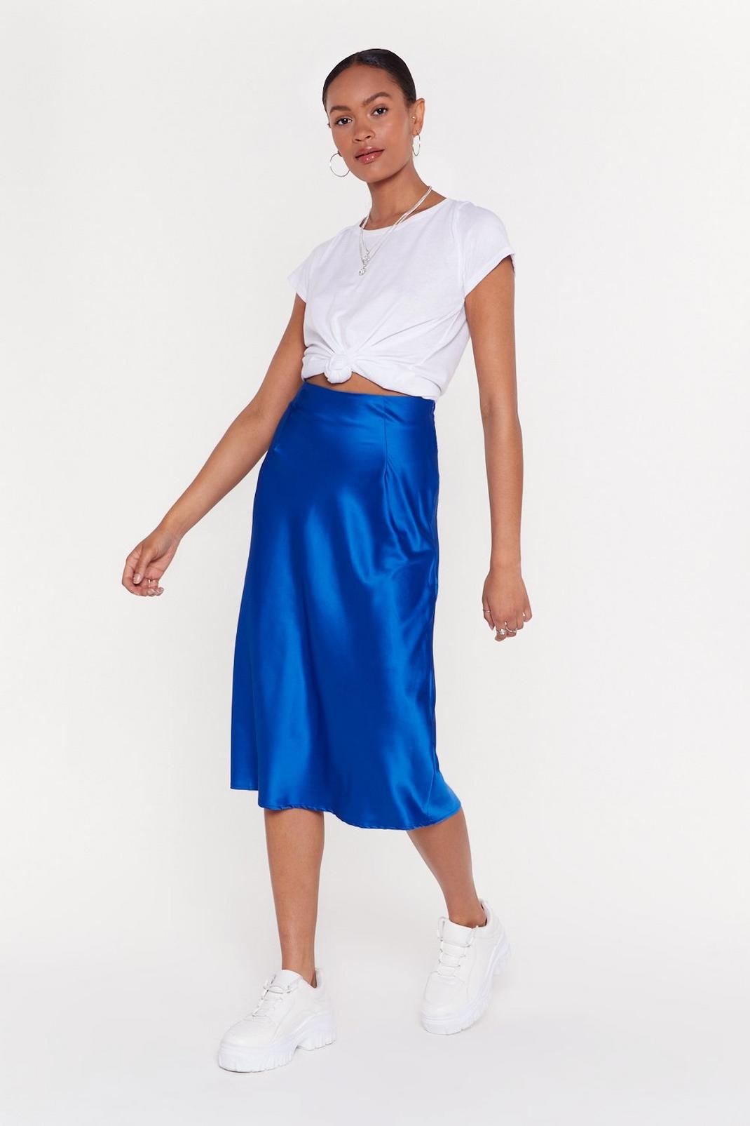 Sleek Havoc Bias Cut Satin Skirt image number 1