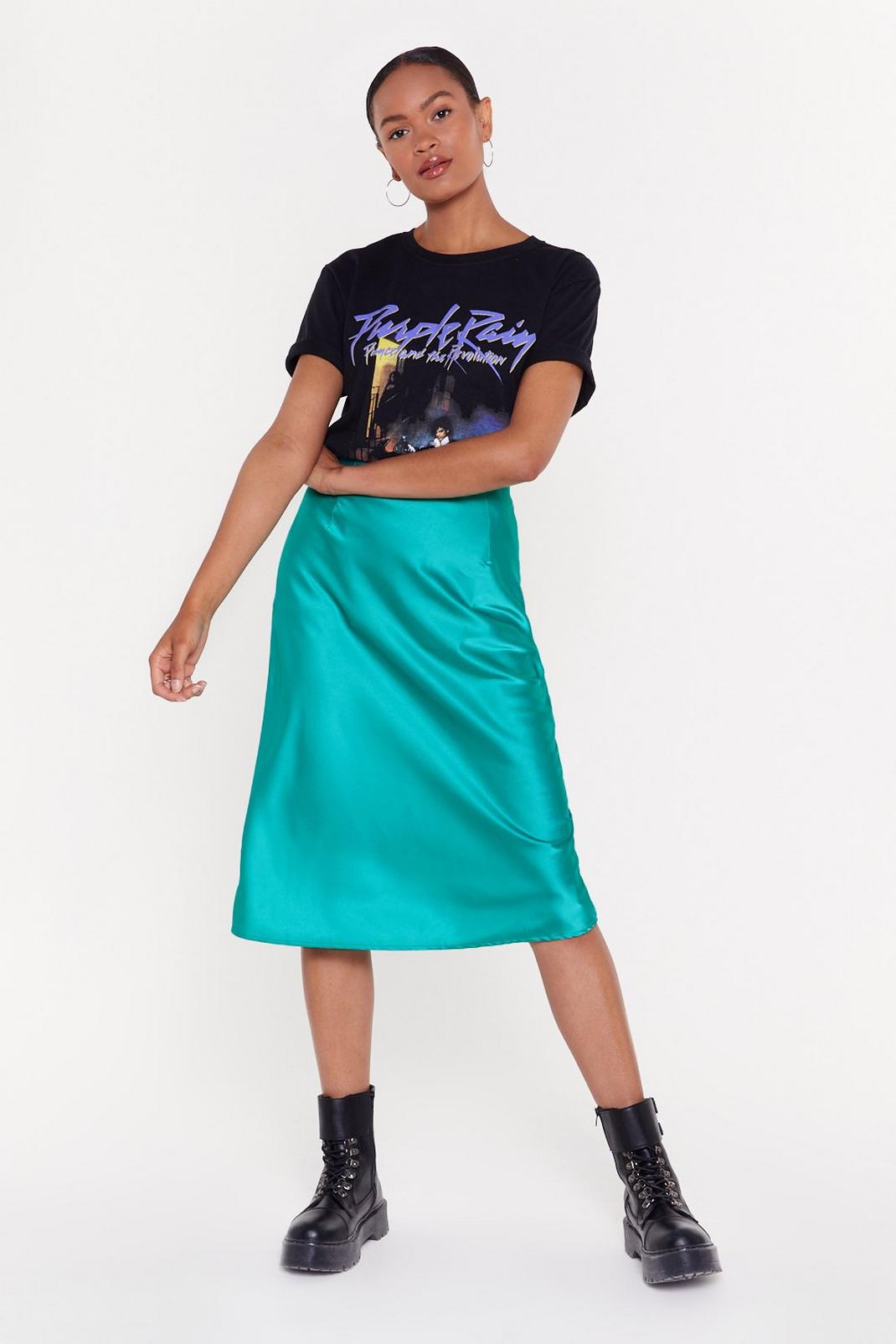 Sleek Havoc Bias Cut Satin Skirt image number 1