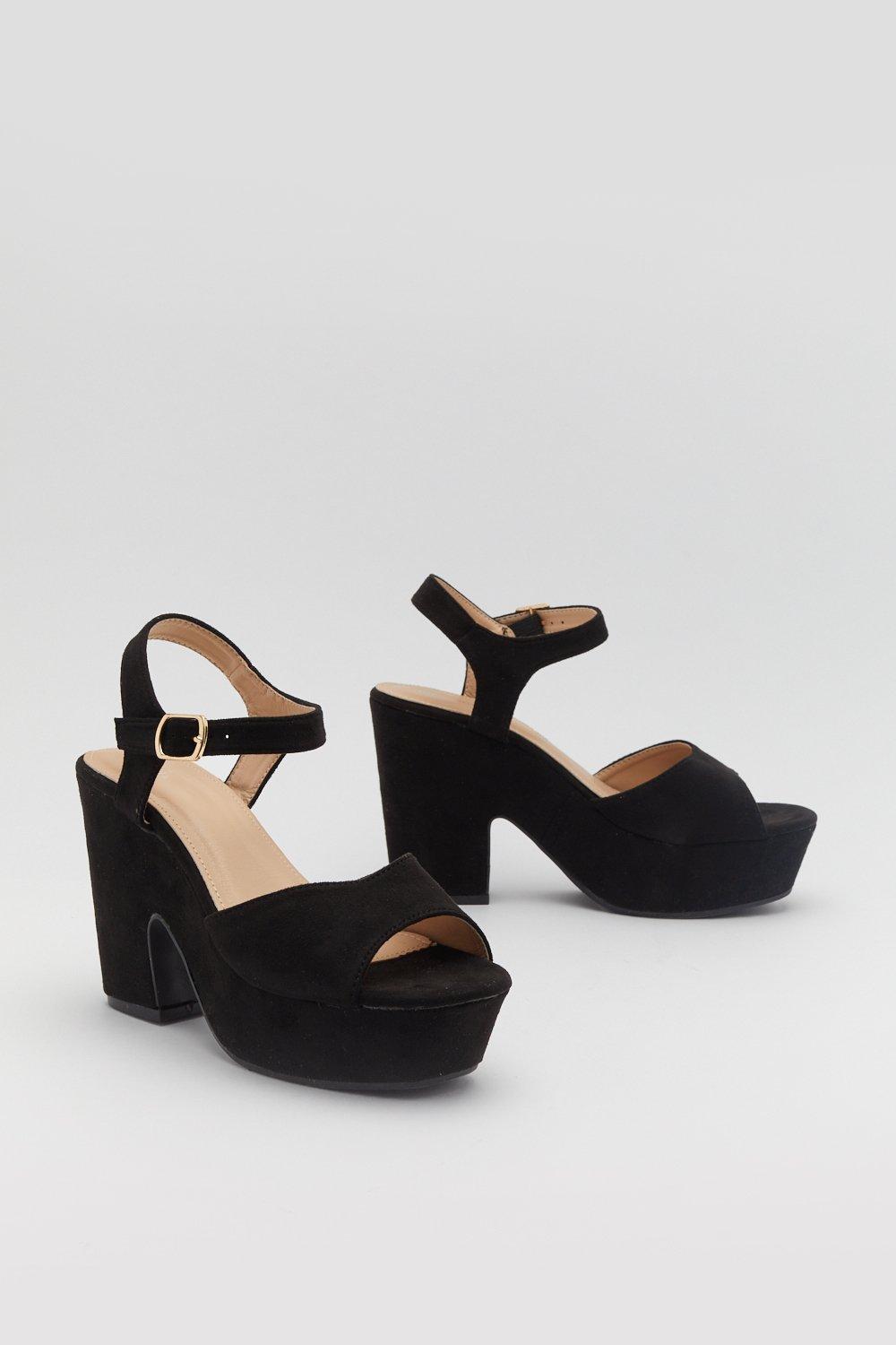 Up to No Good Faux Suede Platform Sandals Nasty Gal