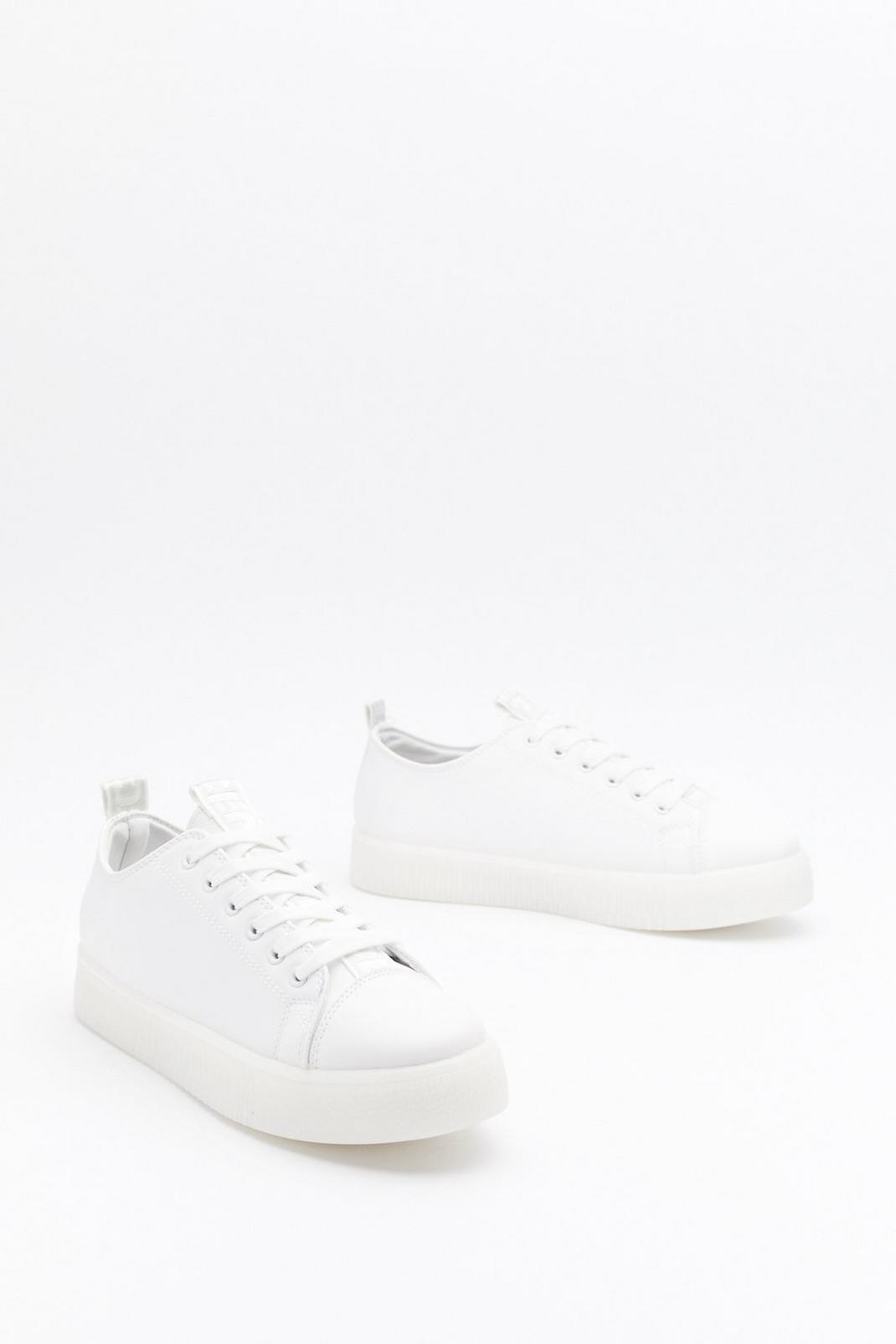 Faux Leather Sneakers with Platform Soles image number 1