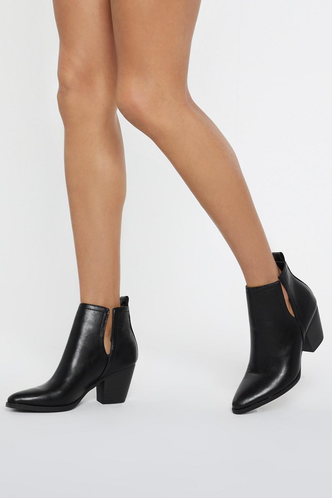 It's Notch You Cut-Out Faux Leather Boots | Nasty Gal