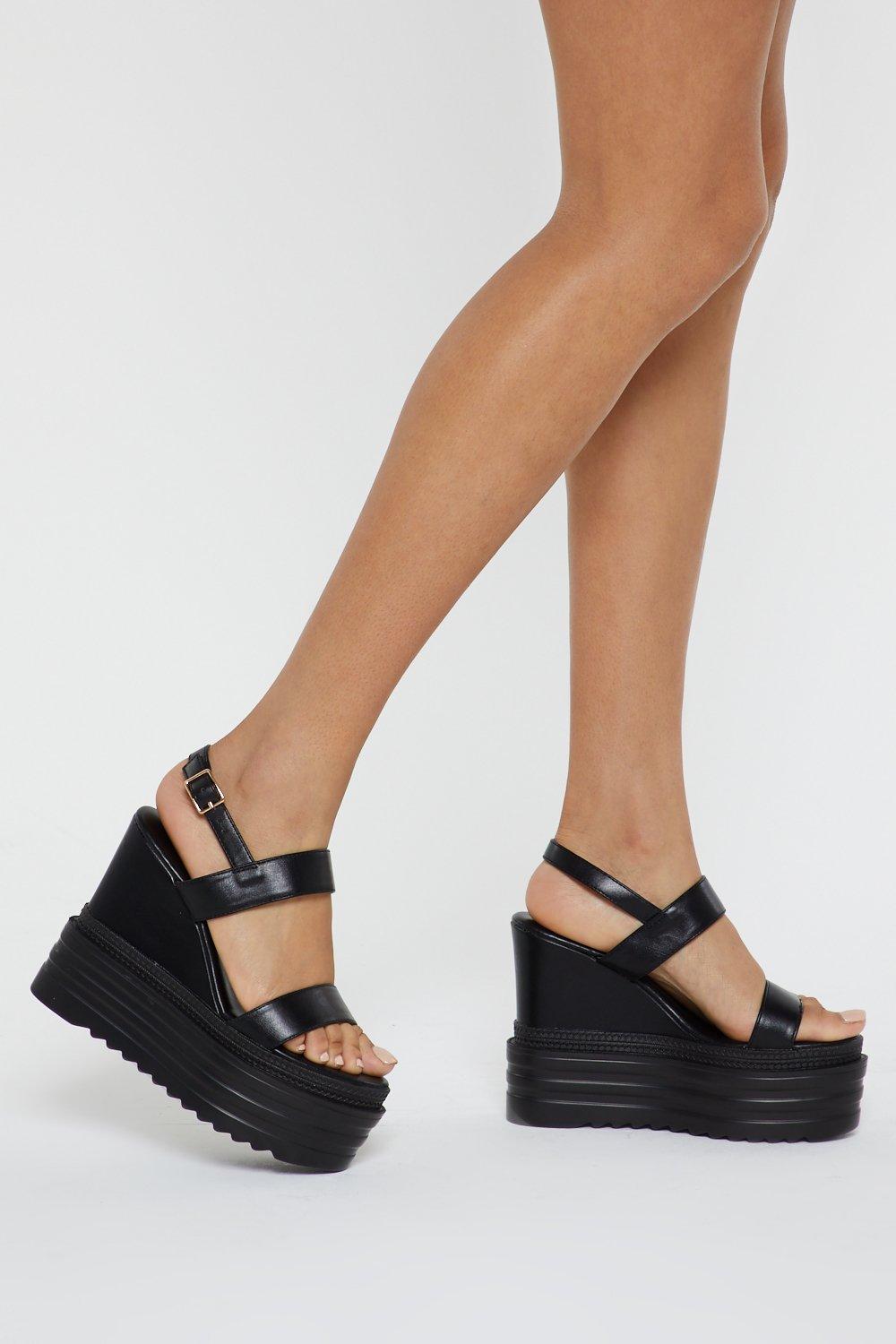 Chunky Sole PU Wedges | Nasty Gal