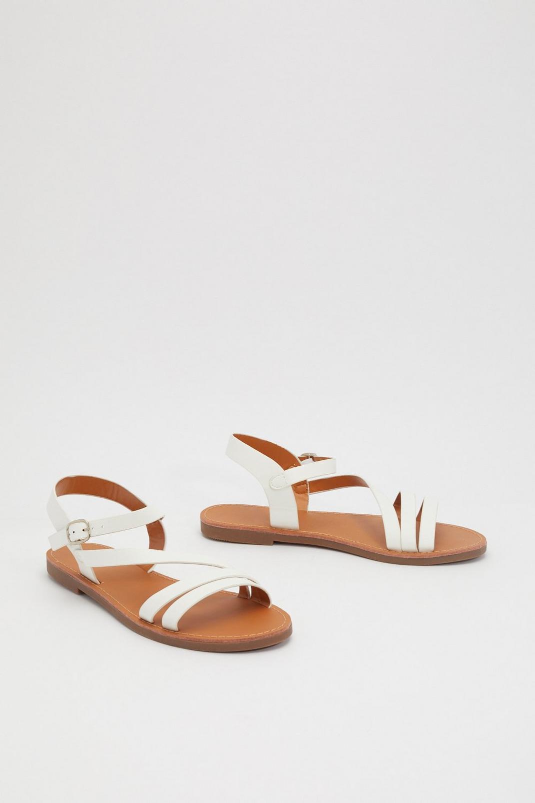 Sun is Shining Faux Leather Strappy Sandals image number 1