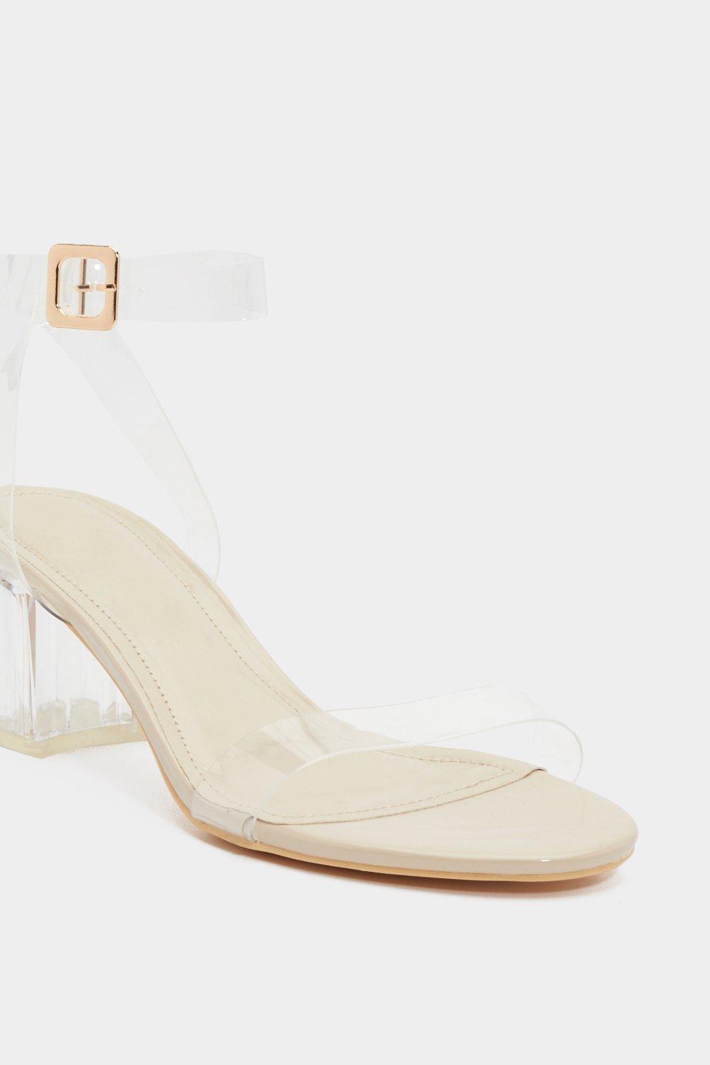 Low clear hot sale block heel